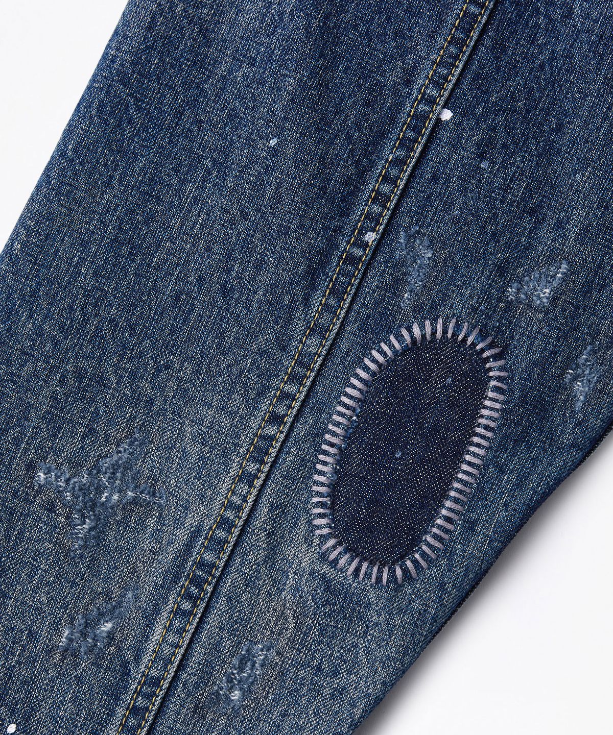 아웃스탠딩(OUTSTANDING) W.W. II SELVEDGE DENIM 1ST JACKET_REPAIR BLUE