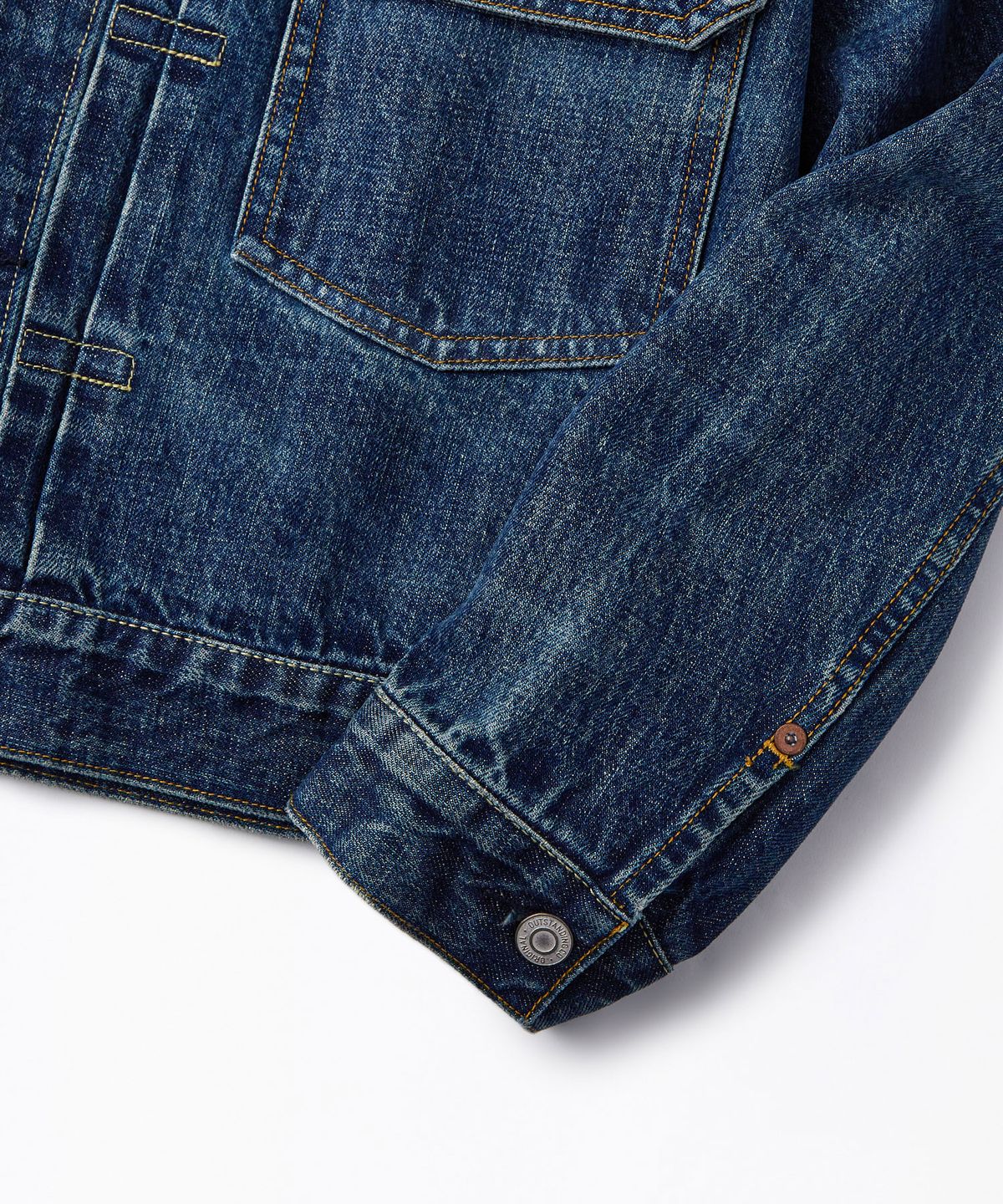 아웃스탠딩(OUTSTANDING) SELVEDGE DENIM 2ND JACKET_MEDIUM BLUE