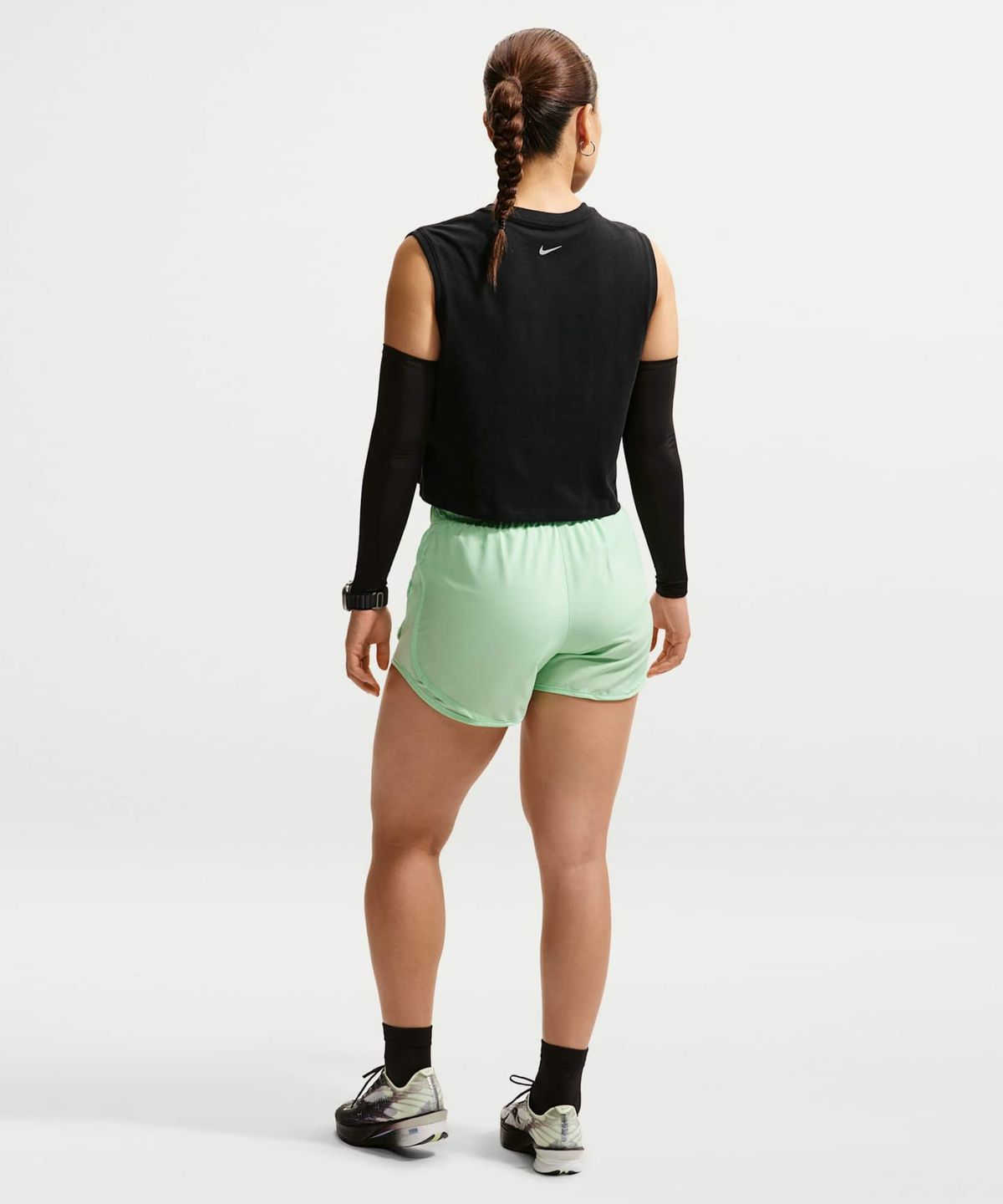 나이키(NIKE) 드라이 핏 민소매 러닝 티셔츠 W - 블랙:일루전 그린 / IM8902-010