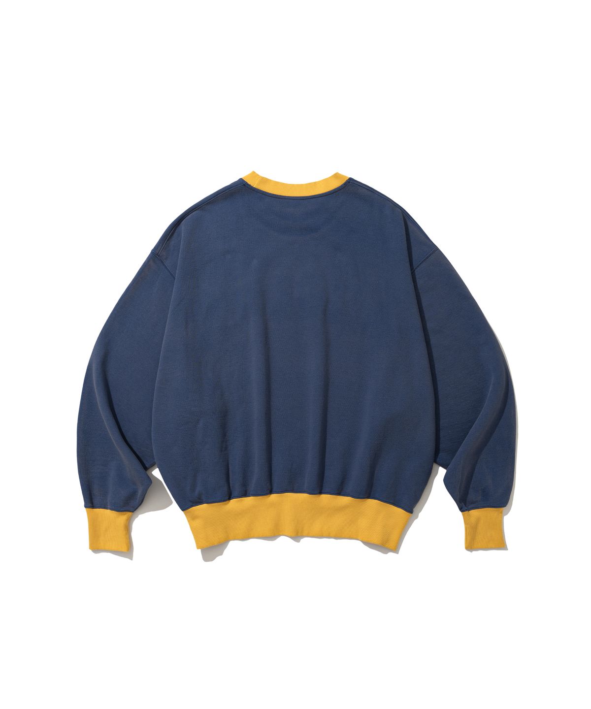 앵글런(ANGLAN) Appliqué Washed Sweat Shirt - Blue