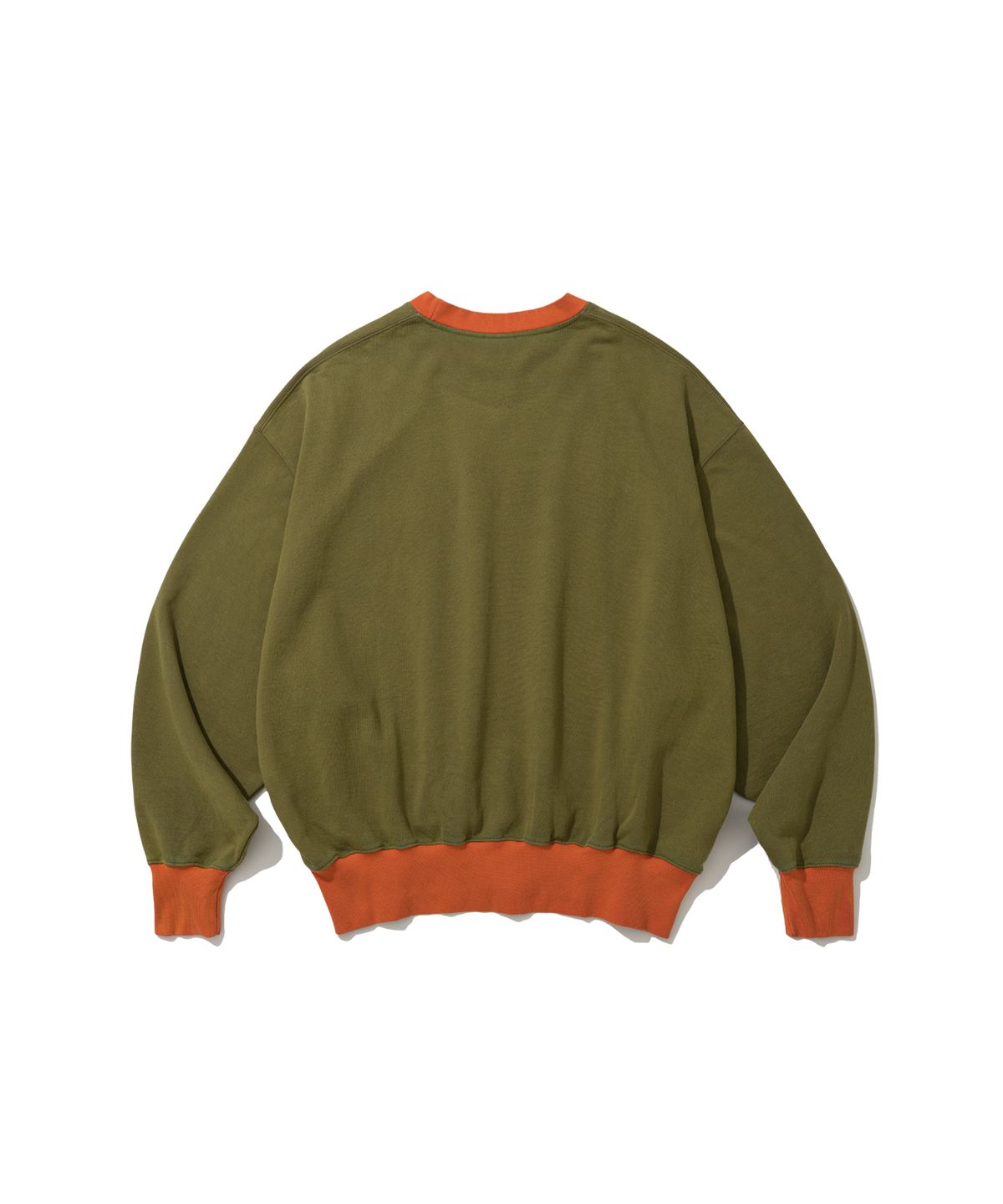 앵글런(ANGLAN) Appliqué Washed Sweat Shirt - Khaki