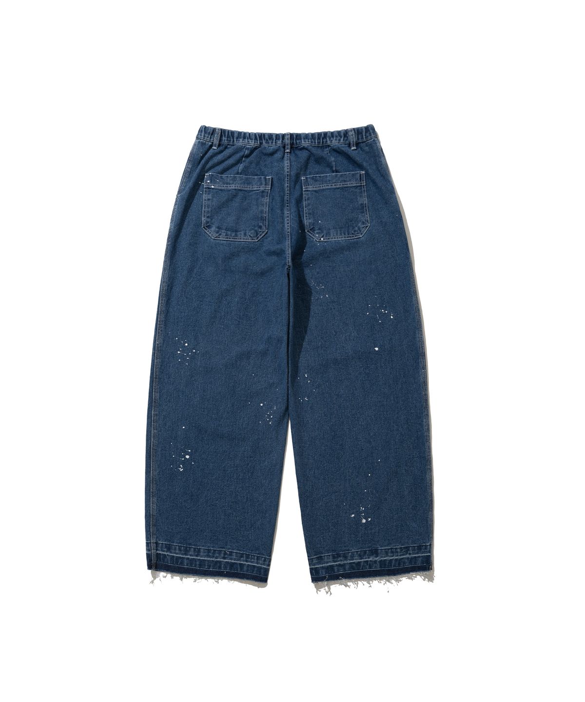 앵글런(ANGLAN) Washed Painting Denim Pants - Blue