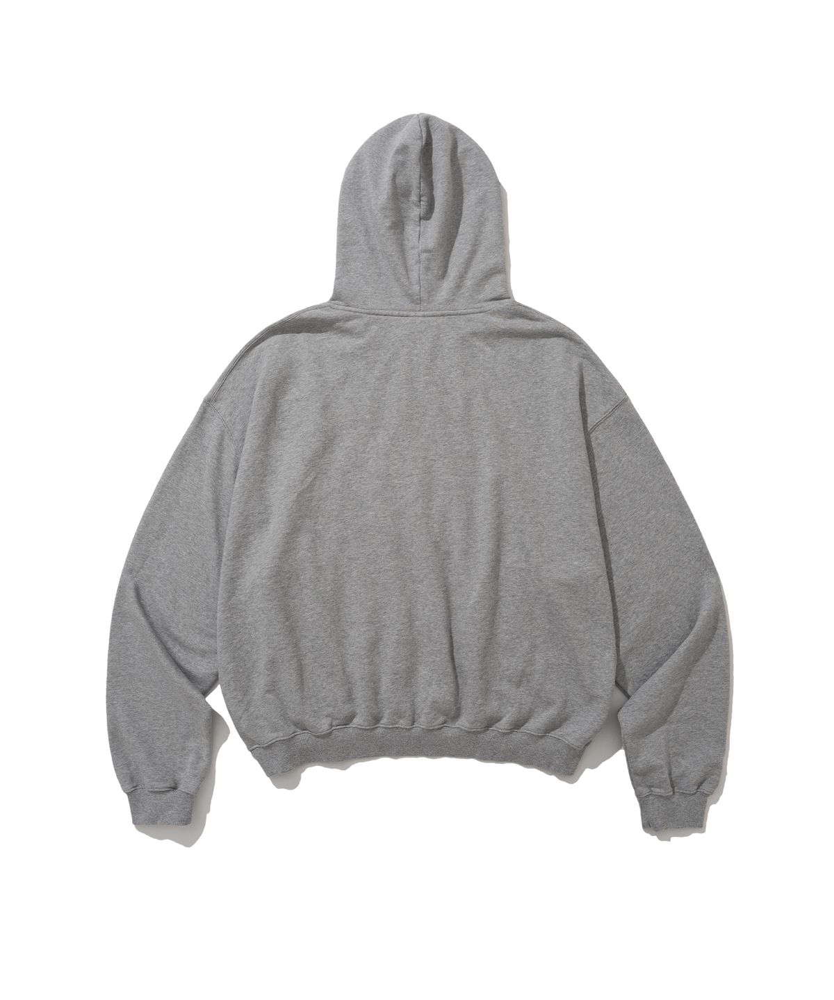 앵글런(ANGLAN) Big Appliqué Hood Zip-Up - Melange Grey