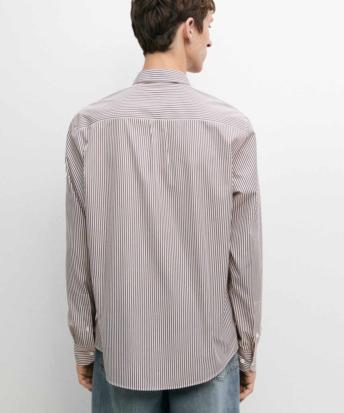 마시모두띠(MASSIMO DUTTI) 100% 코튼 레귤러 핏 스트라이프 셔츠