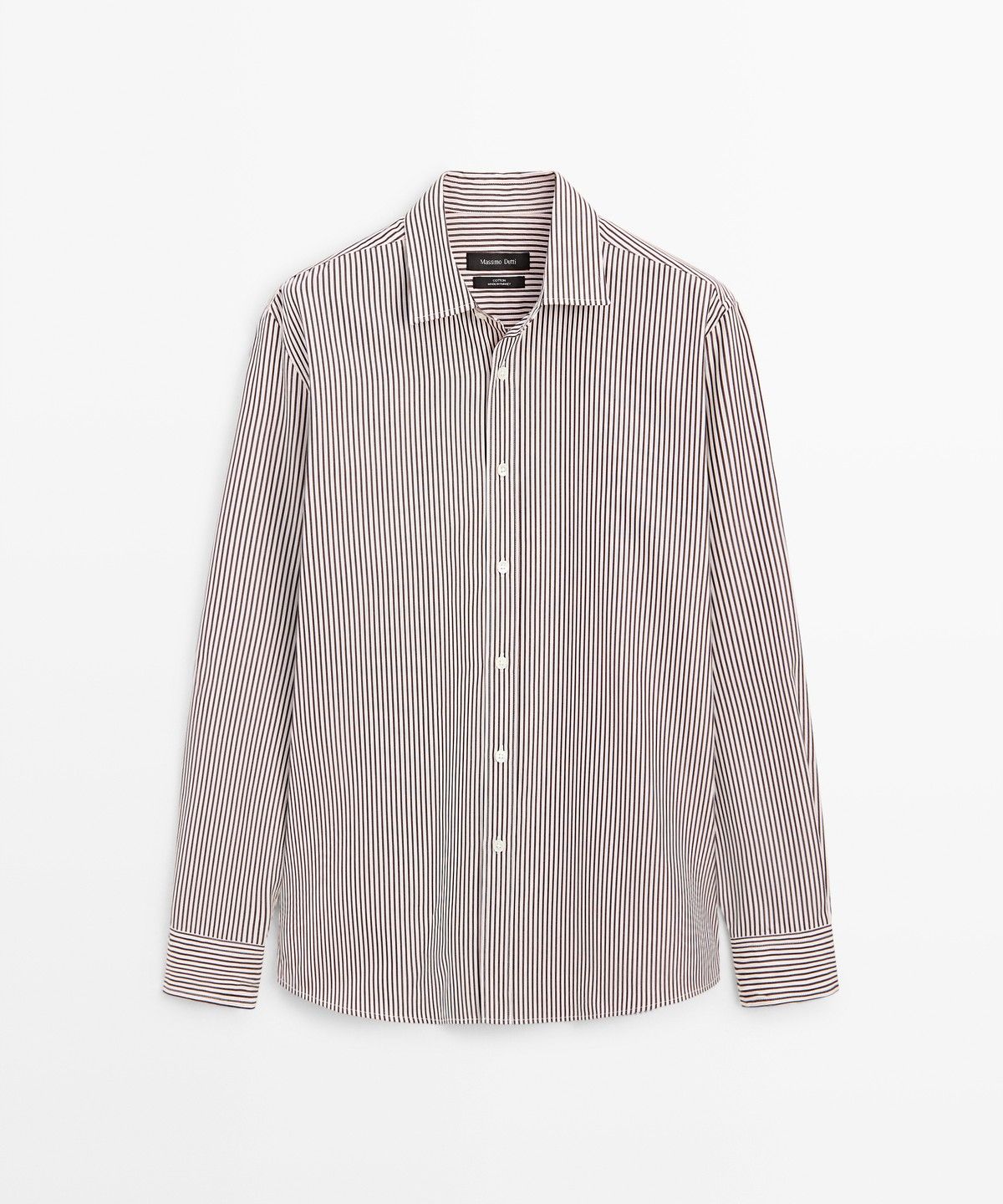 마시모두띠(MASSIMO DUTTI) 100% 코튼 레귤러 핏 스트라이프 셔츠