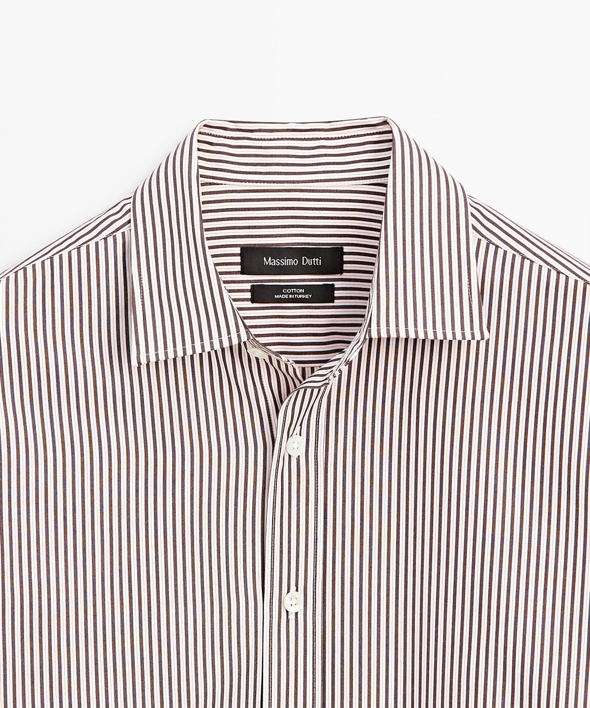 마시모두띠(MASSIMO DUTTI) 100% 코튼 레귤러 핏 스트라이프 셔츠