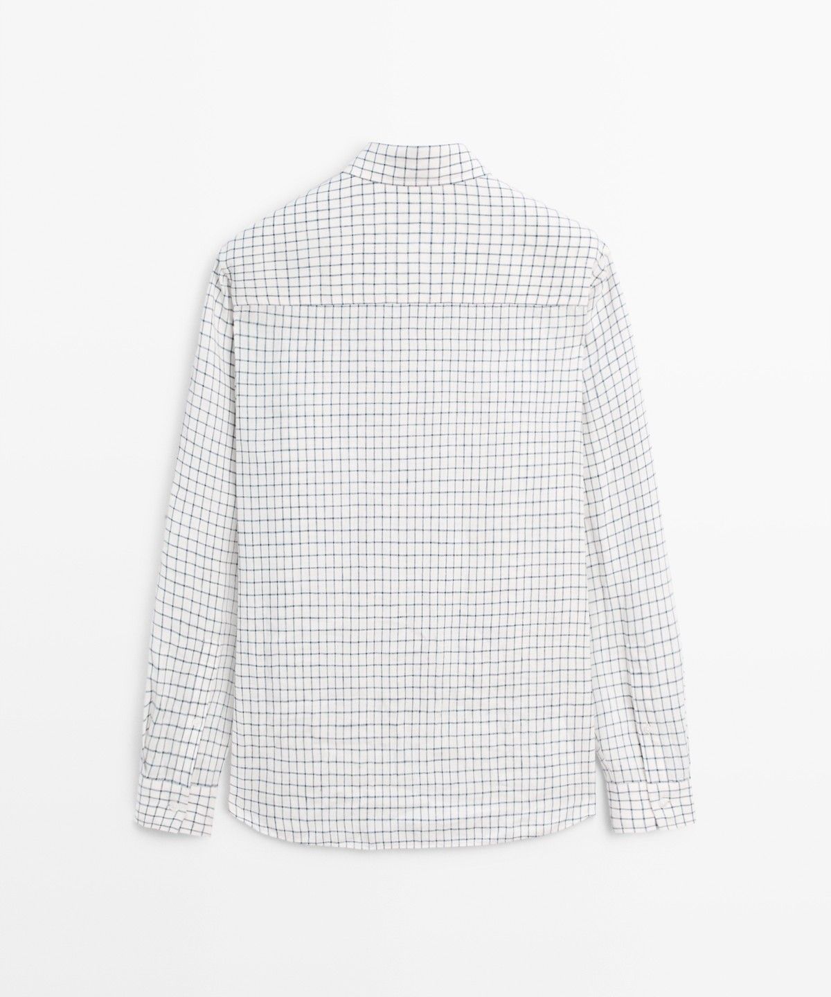 마시모두띠(MASSIMO DUTTI) 100% 린넨 레귤러 핏 체크 셔츠
