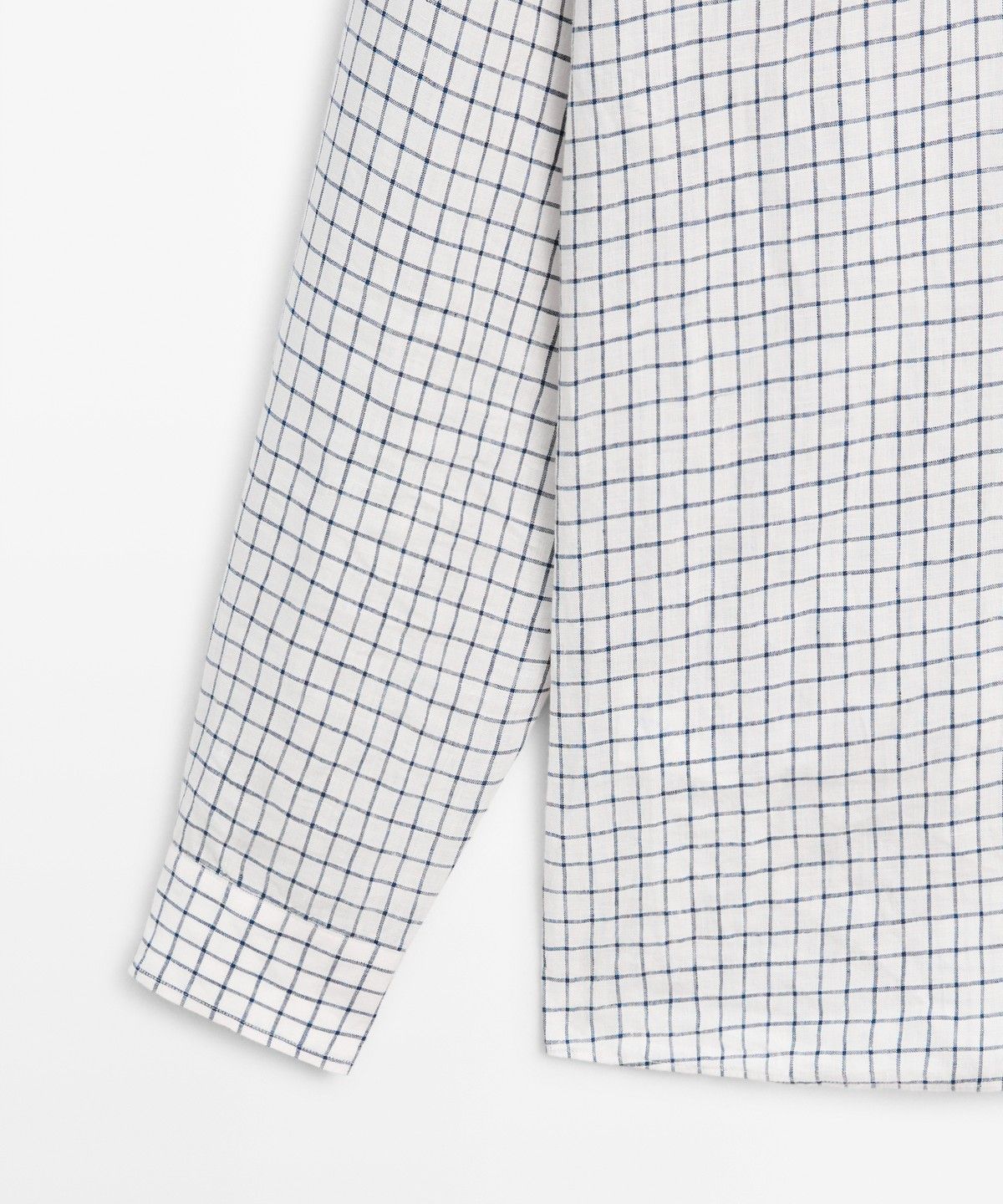 마시모두띠(MASSIMO DUTTI) 100% 린넨 레귤러 핏 체크 셔츠