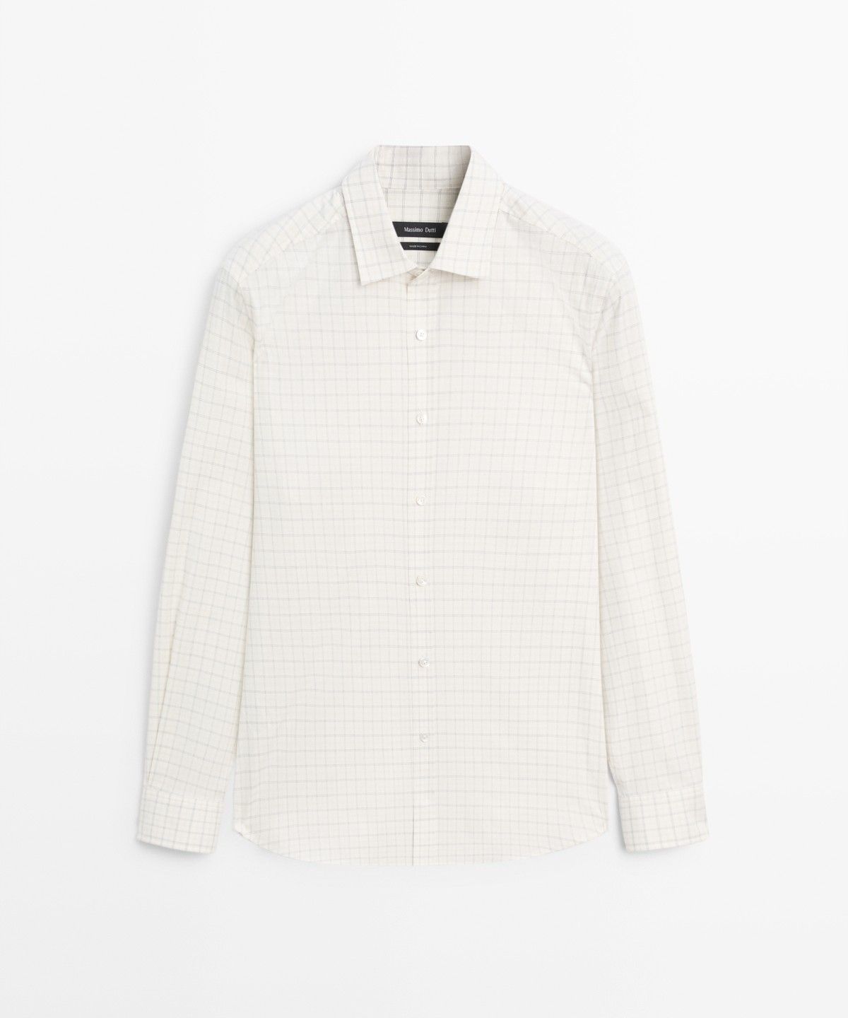 마시모두띠(MASSIMO DUTTI) 레귤러 핏 체크 100% 코튼 셔츠