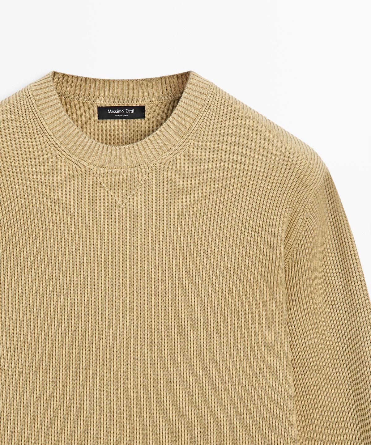 마시모두띠(MASSIMO DUTTI) 코튼 블렌드 골지 니트 스웨터