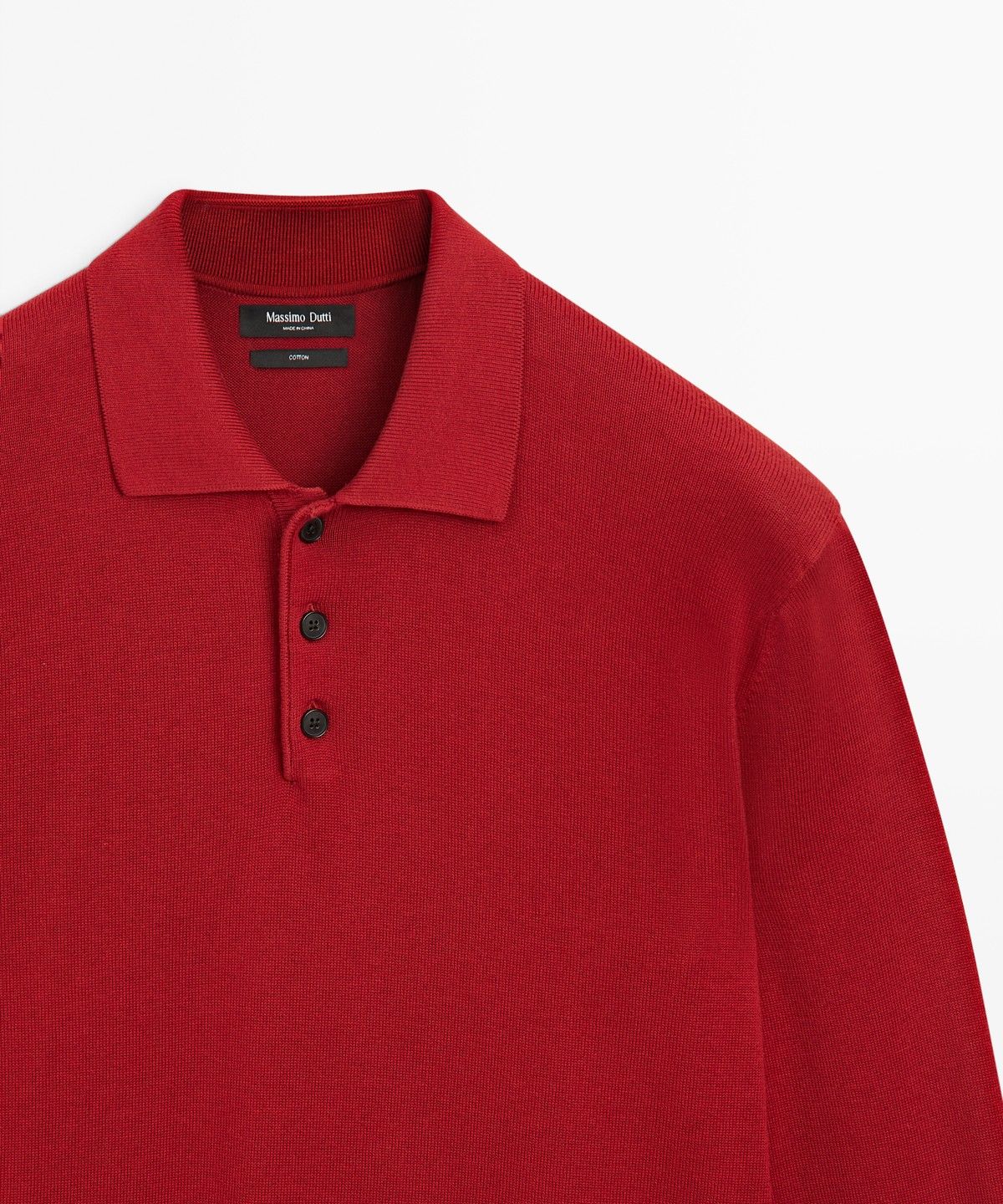 마시모두띠(MASSIMO DUTTI) 100% 코튼 니트 폴로 스웨터