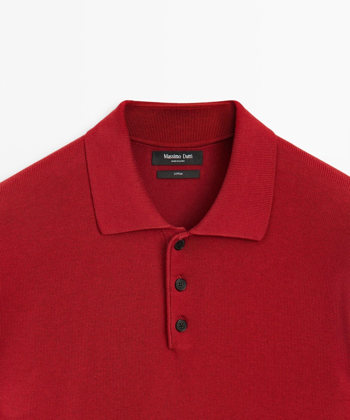 마시모두띠(MASSIMO DUTTI) 100% 코튼 니트 폴로 스웨터