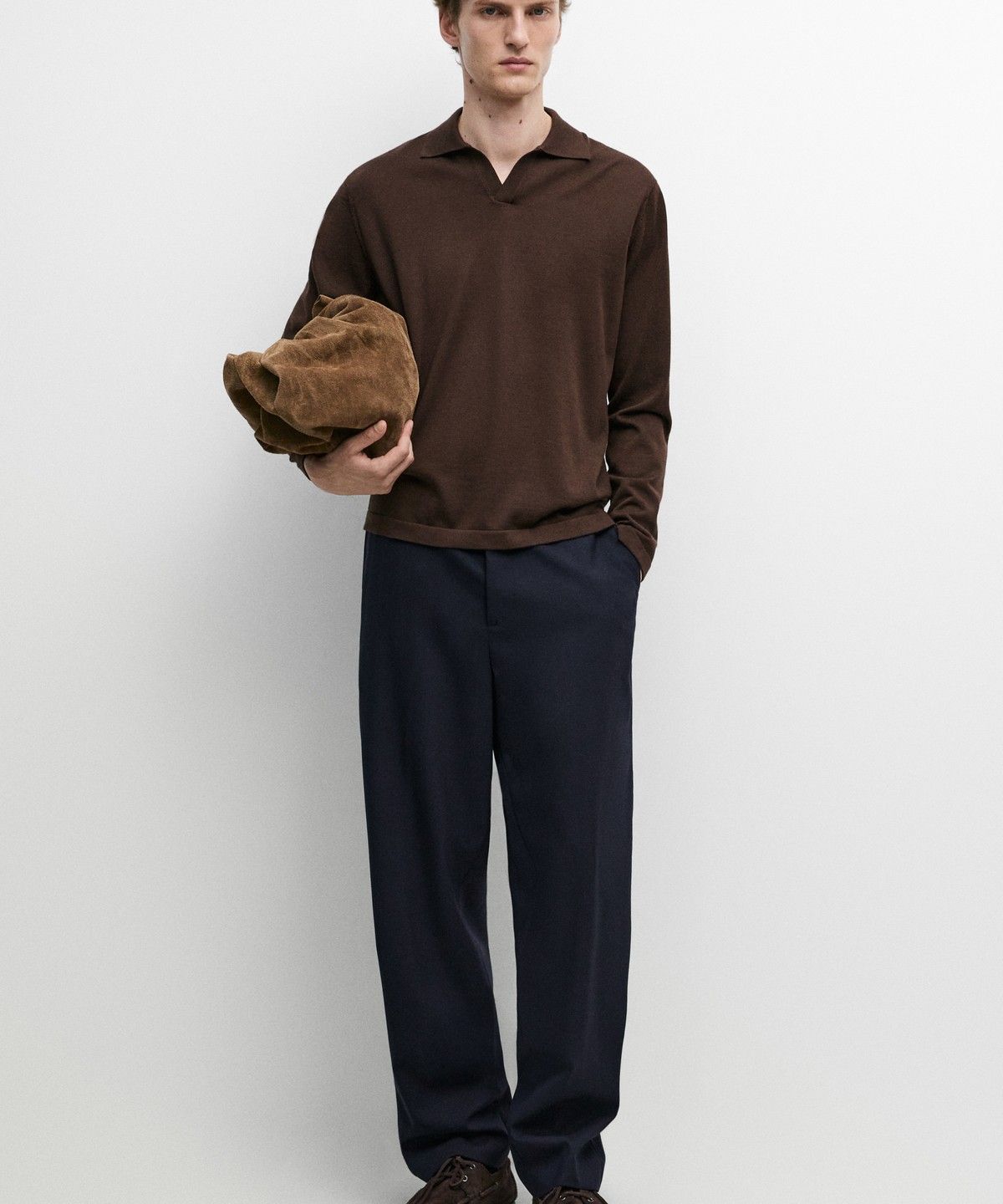 마시모두띠(MASSIMO DUTTI) 100% 쿨 울 텍스처드 팬츠