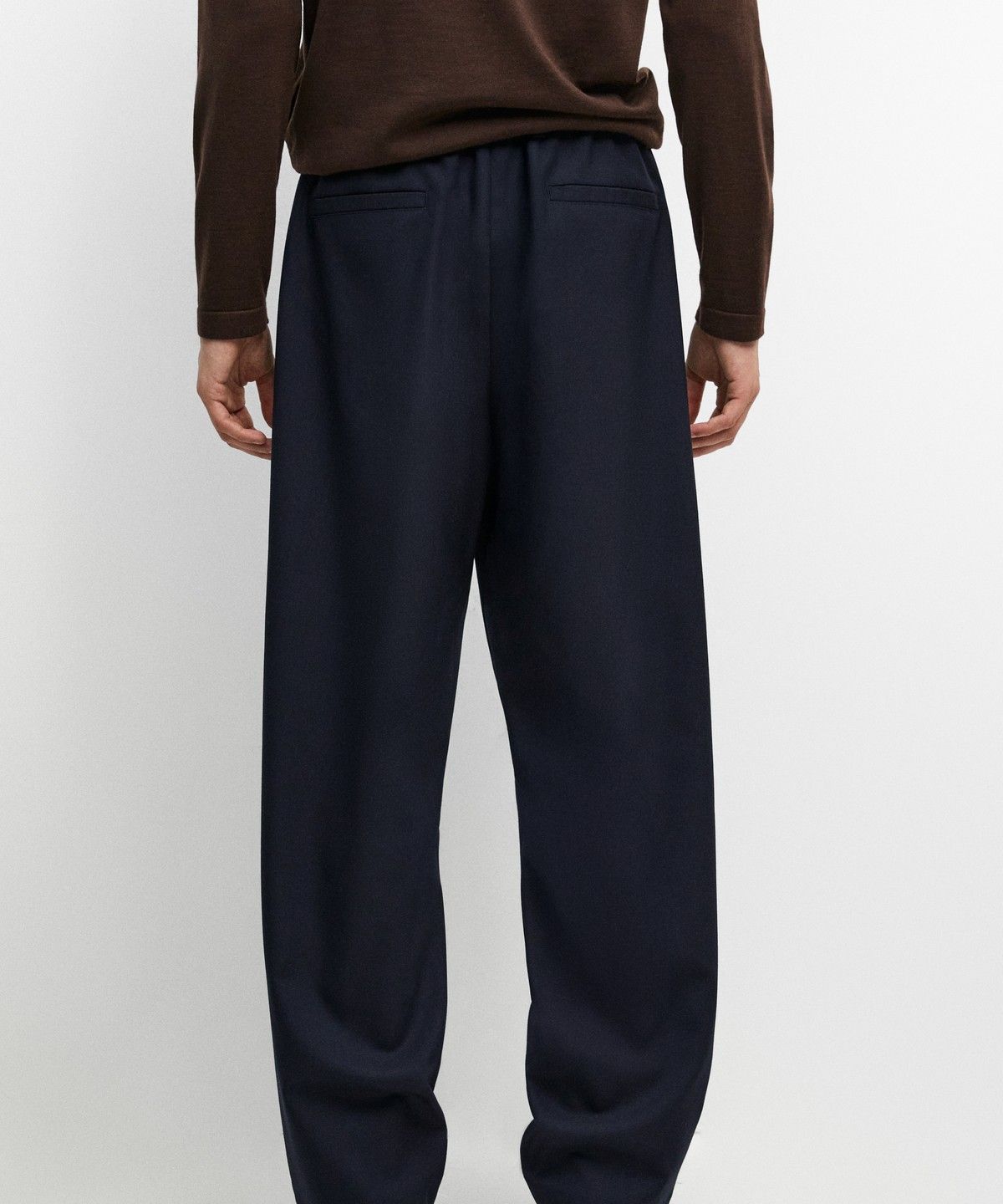 마시모두띠(MASSIMO DUTTI) 100% 쿨 울 텍스처드 팬츠