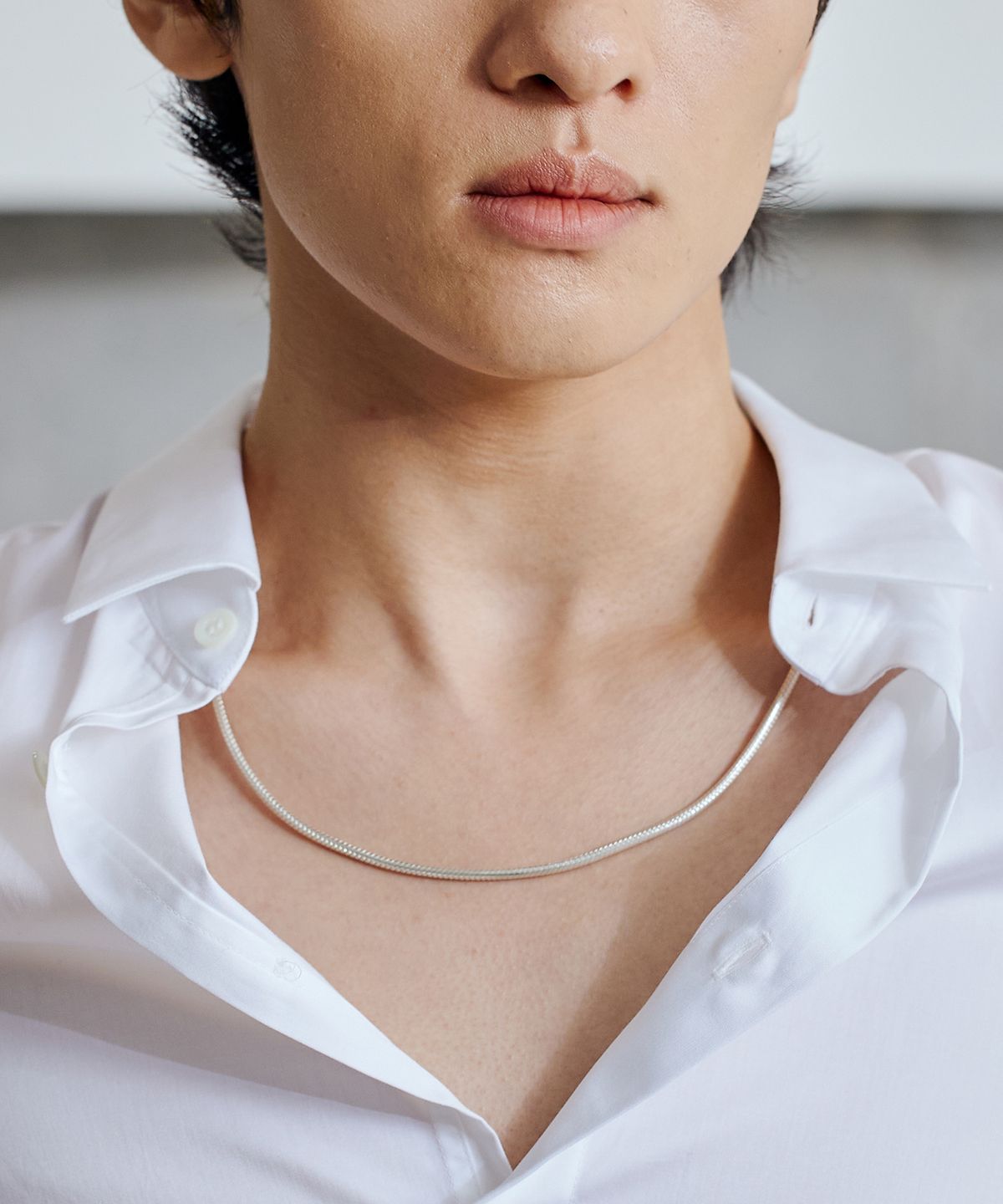 그라스마티네(GRASSE MATINEE) Pipe Snake Chain Necklace Silver