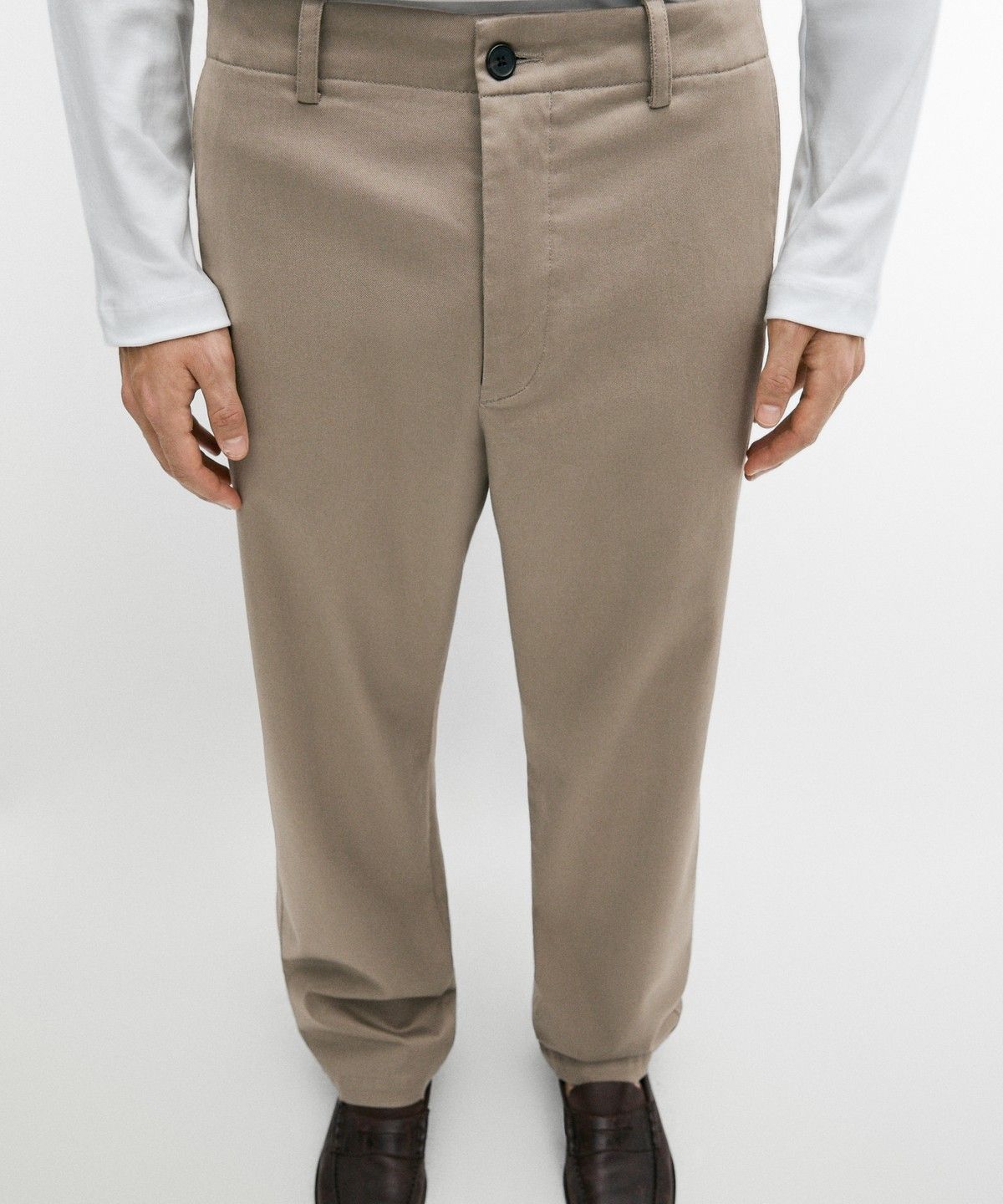 마시모두띠(MASSIMO DUTTI) 코튼 블렌드 스트레이트 핏 팬츠