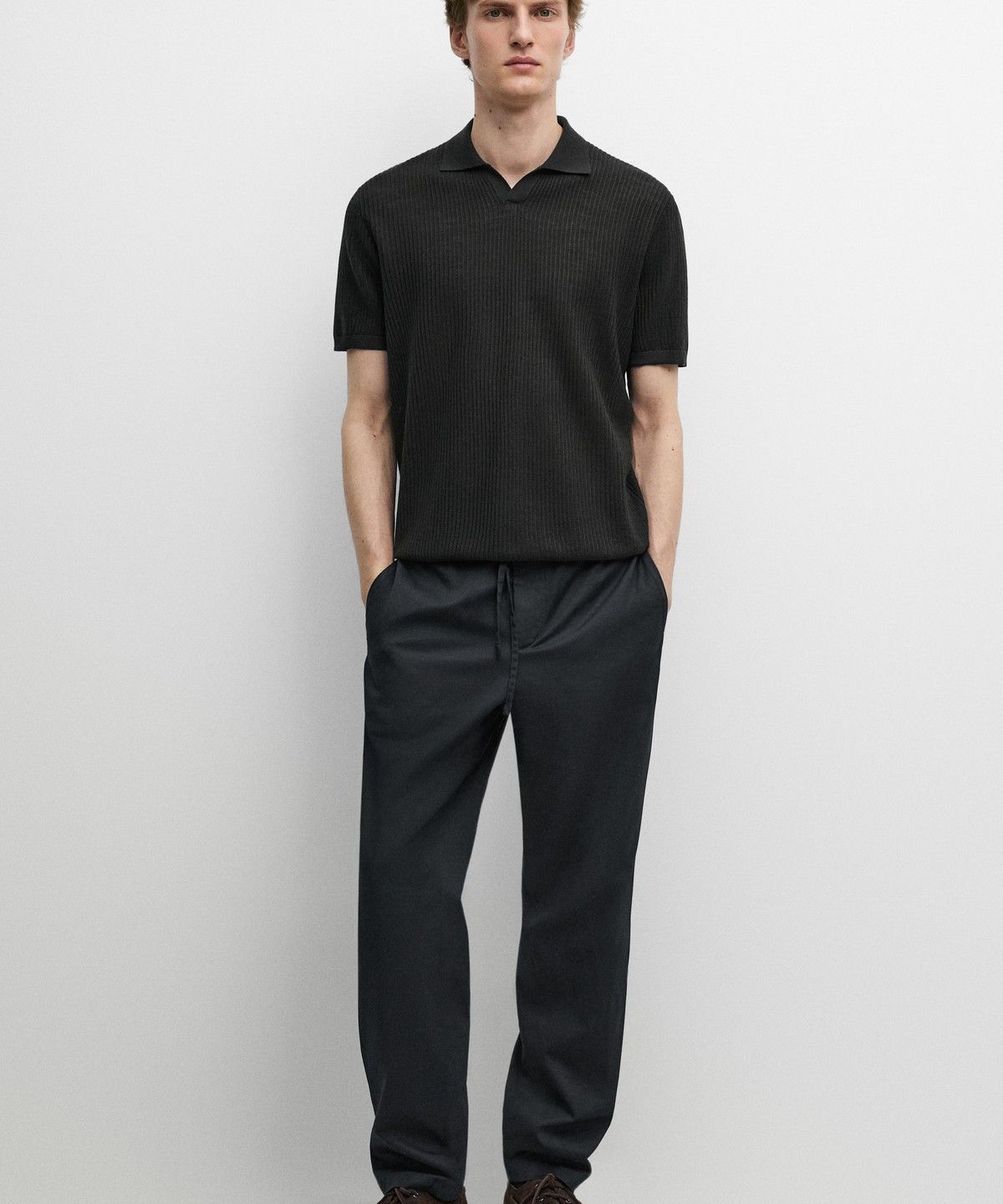 마시모두띠(MASSIMO DUTTI) 코튼 혼방 조거핏 팬츠