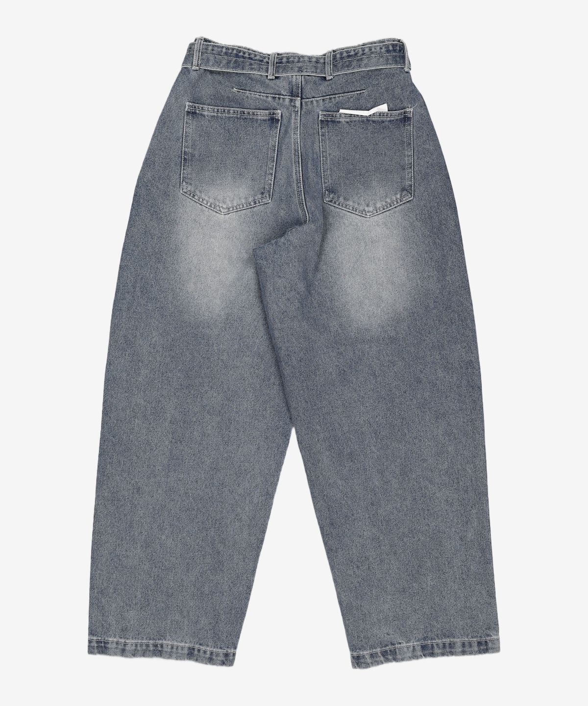 데케트(DECET) Belted Barrel Wide Leg Jeans DCPT072Blue 28