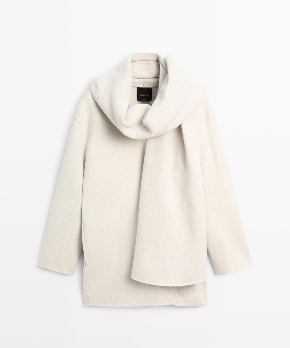 마시모두띠(MASSIMO DUTTI) 울 혼방 스카프 디테일 코트