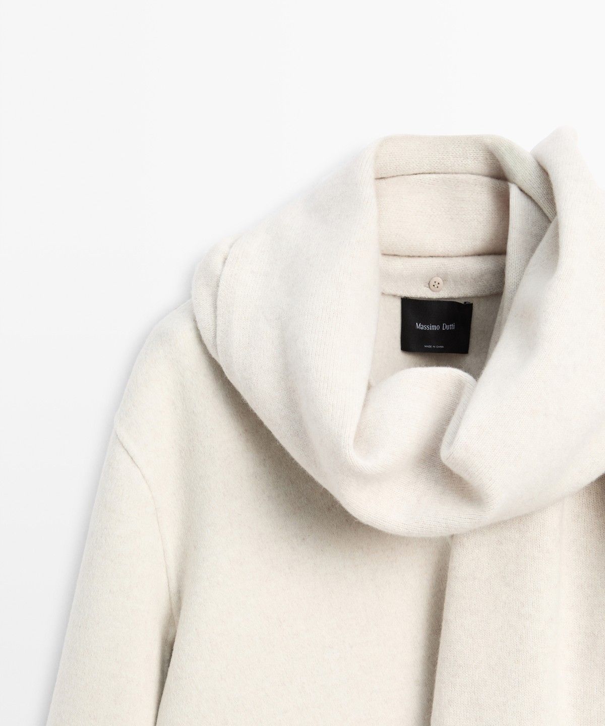 마시모두띠(MASSIMO DUTTI) 울 혼방 스카프 디테일 코트