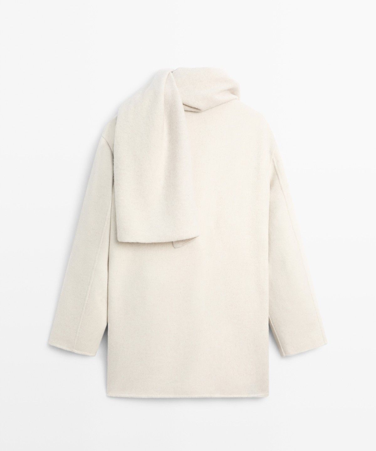 마시모두띠(MASSIMO DUTTI) 울 혼방 스카프 디테일 코트