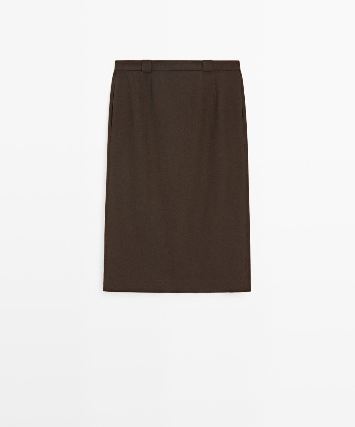 마시모두띠(MASSIMO DUTTI) 울 혼방 스트레이트 미디 스커트