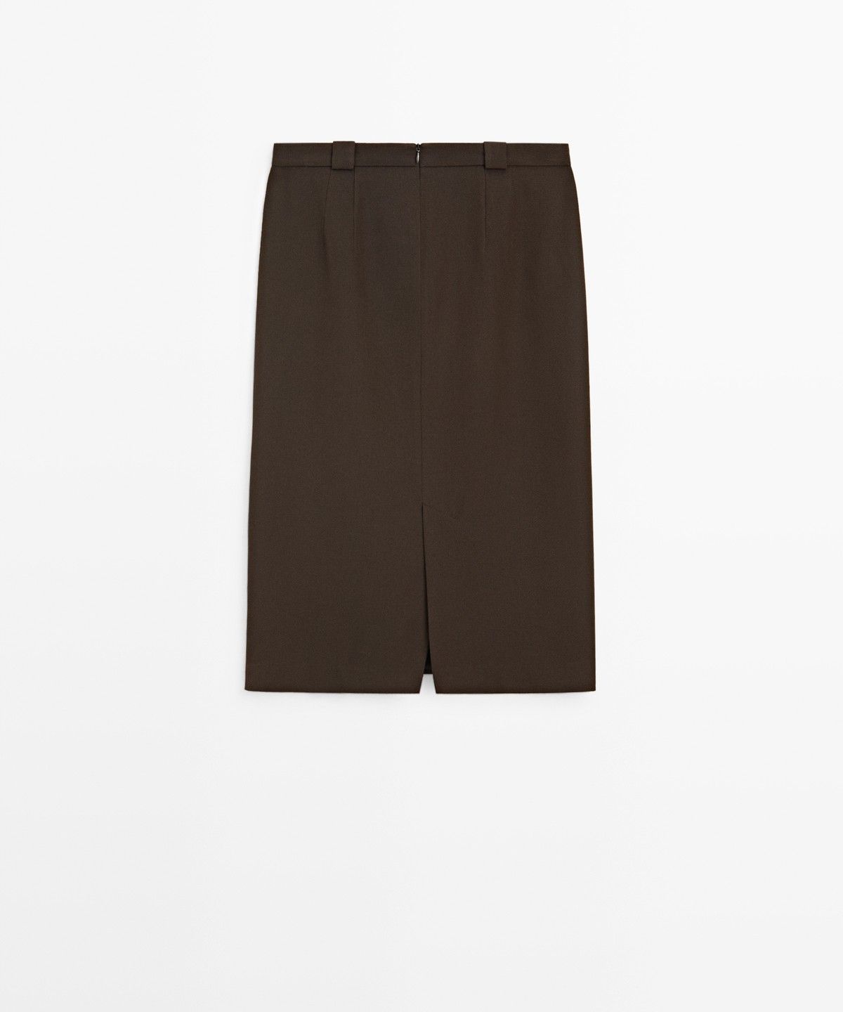 마시모두띠(MASSIMO DUTTI) 울 혼방 스트레이트 미디 스커트