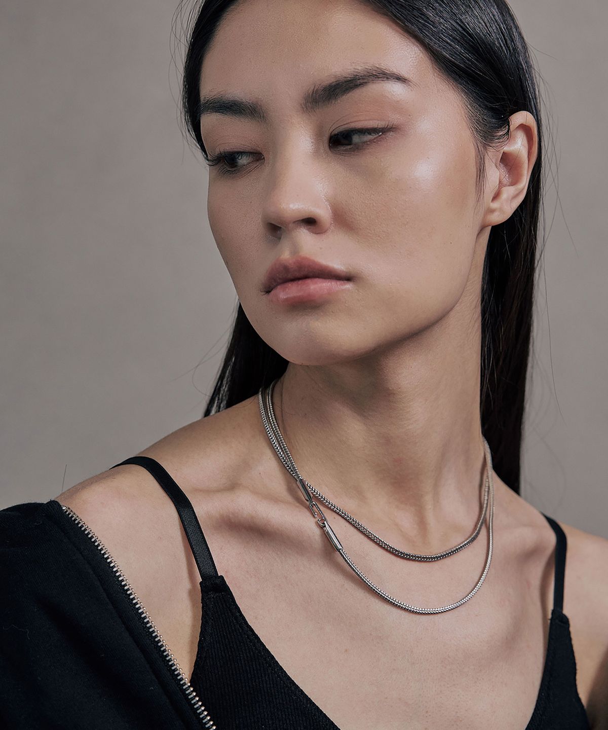 그라스마티네(GRASSE MATINEE) Pipe Cube chain Necklace