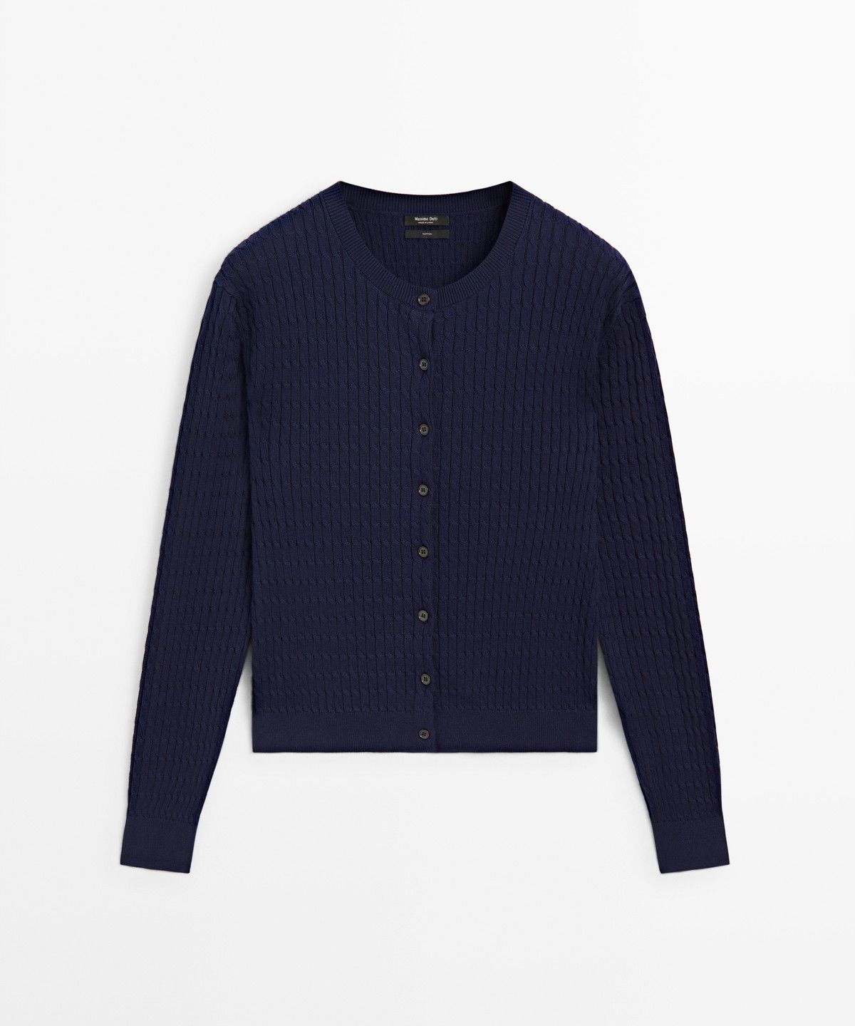 마시모두띠(MASSIMO DUTTI) 100% 코튼 꽈배기 니트 가디건