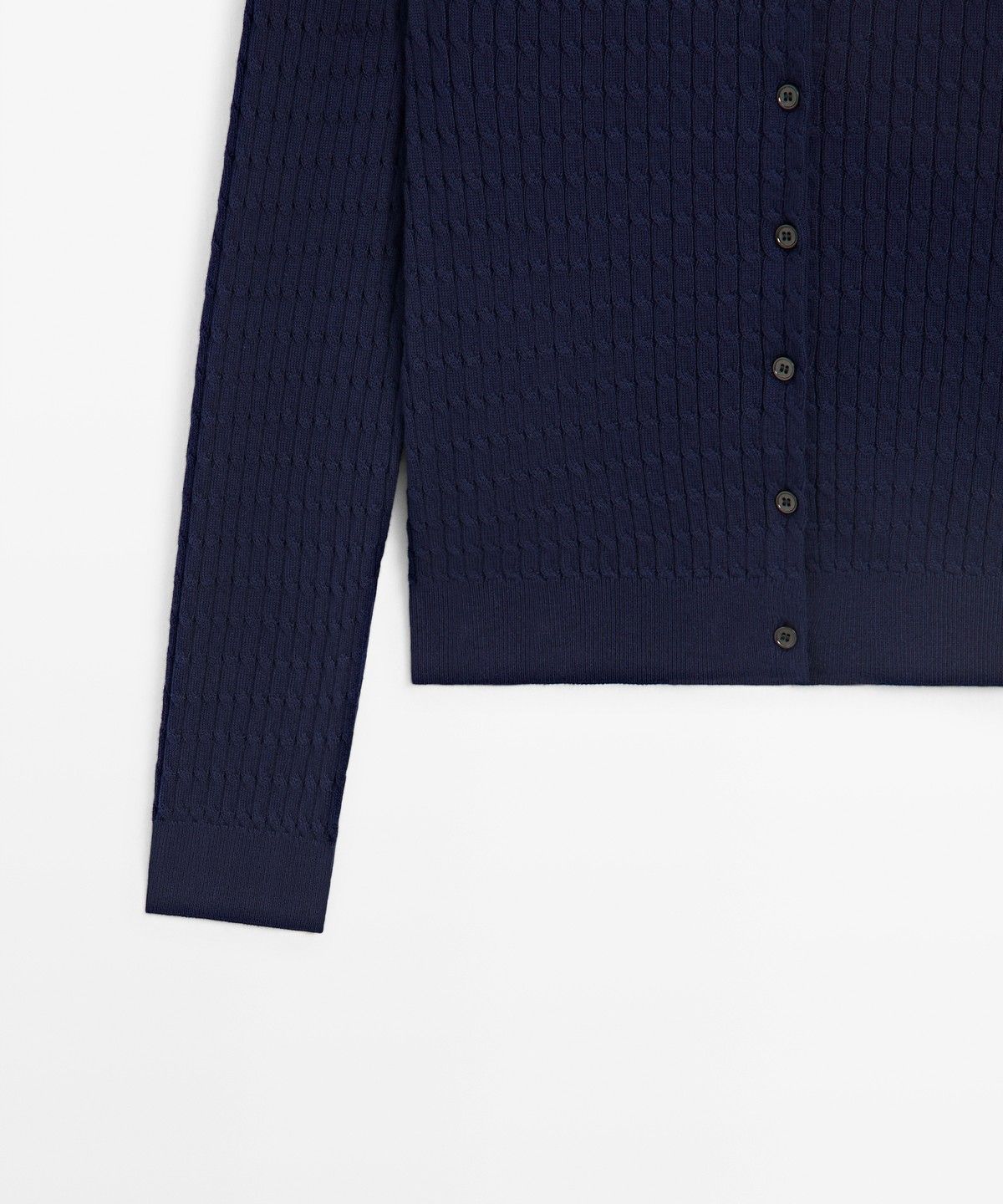 마시모두띠(MASSIMO DUTTI) 100% 코튼 꽈배기 니트 가디건