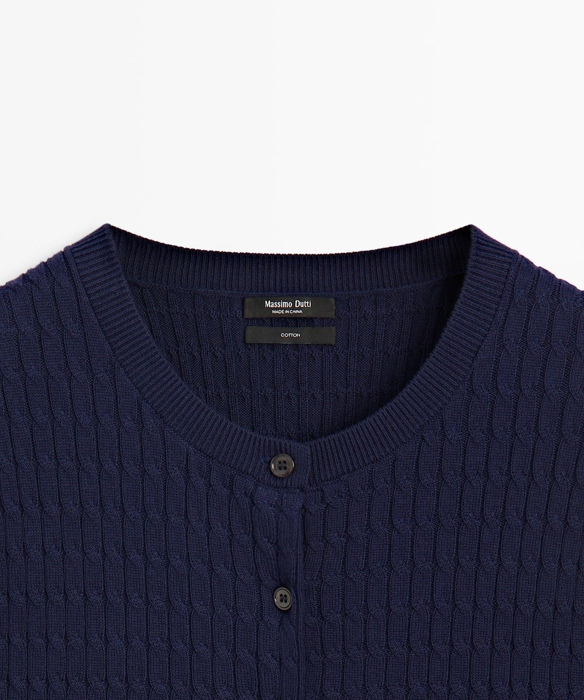 마시모두띠(MASSIMO DUTTI) 100% 코튼 꽈배기 니트 가디건