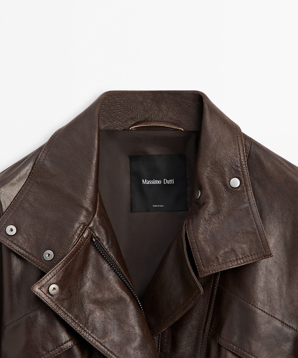 마시모두띠(MASSIMO DUTTI) 크롭 나파 가죽 봄버 자켓