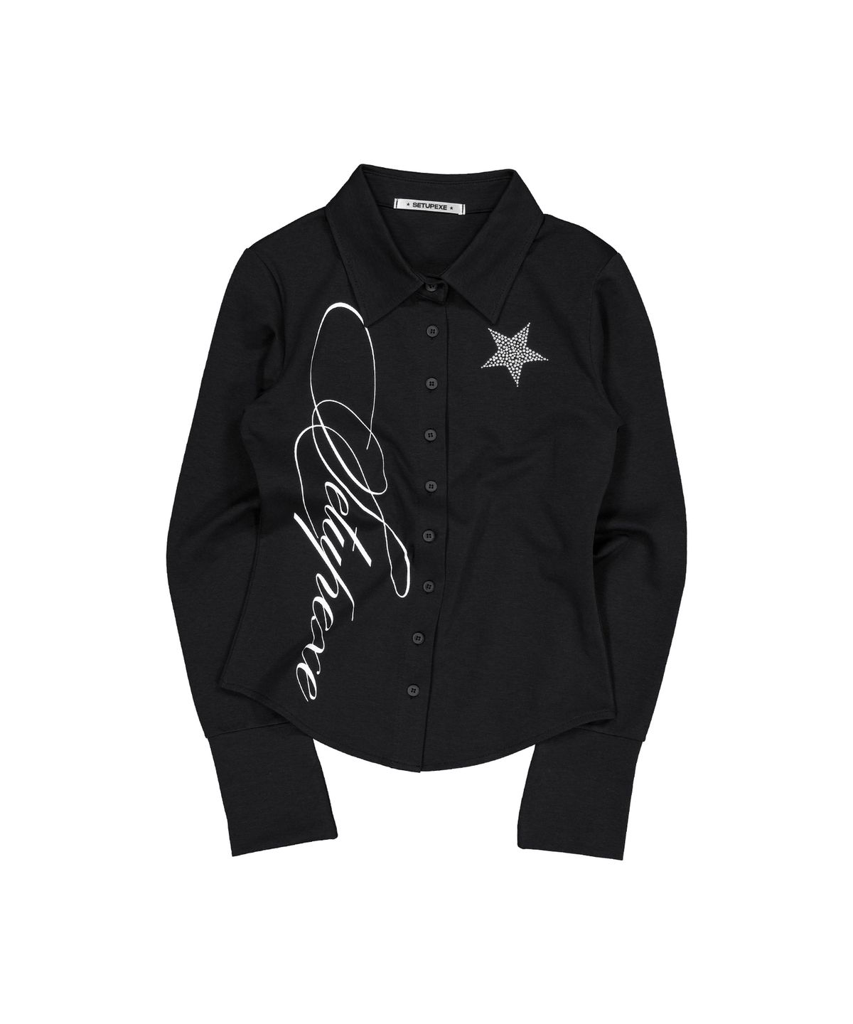 셋업이엑스이(SETUP-EXE) LETTERING LOGO SHIRT / BLACK