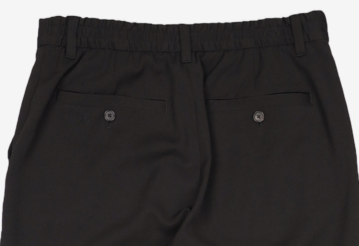 커스텀멜로우(CUSTOMELLOW) [Essentials] Black Loose Fit Setup Pants C9PAM26421BKX S