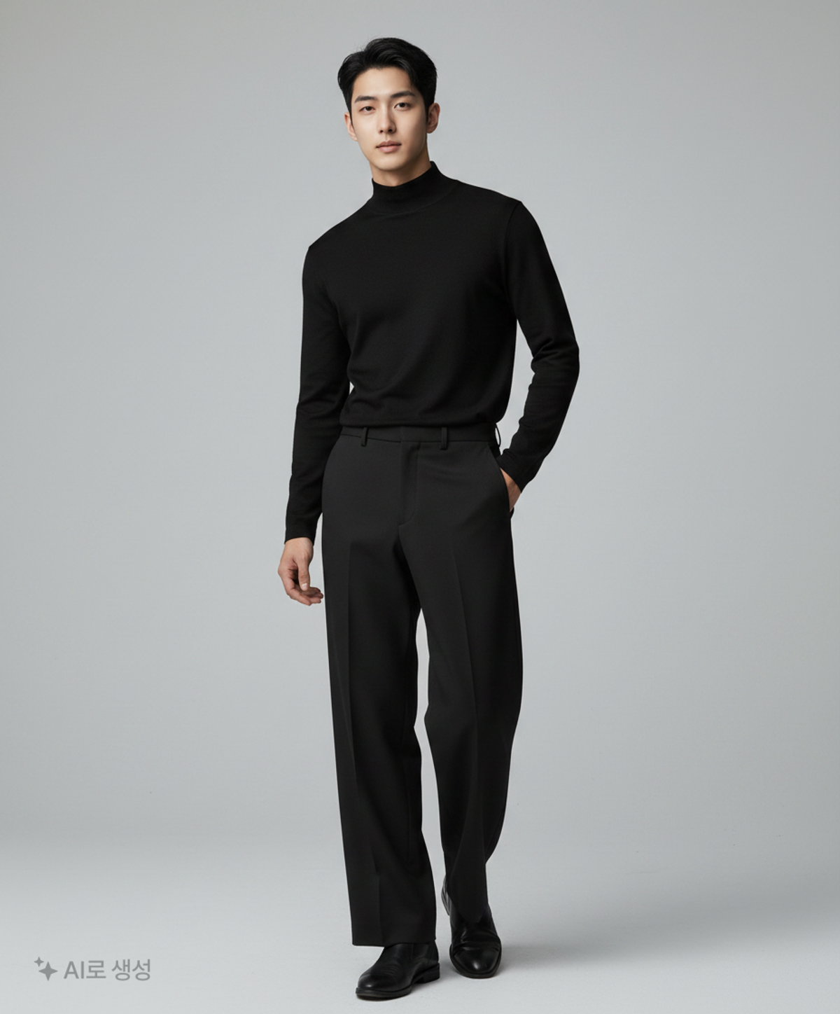 커스텀멜로우(CUSTOMELLOW) [Essentials] Black Loose Fit Setup Pants C9PAM26421BKX S