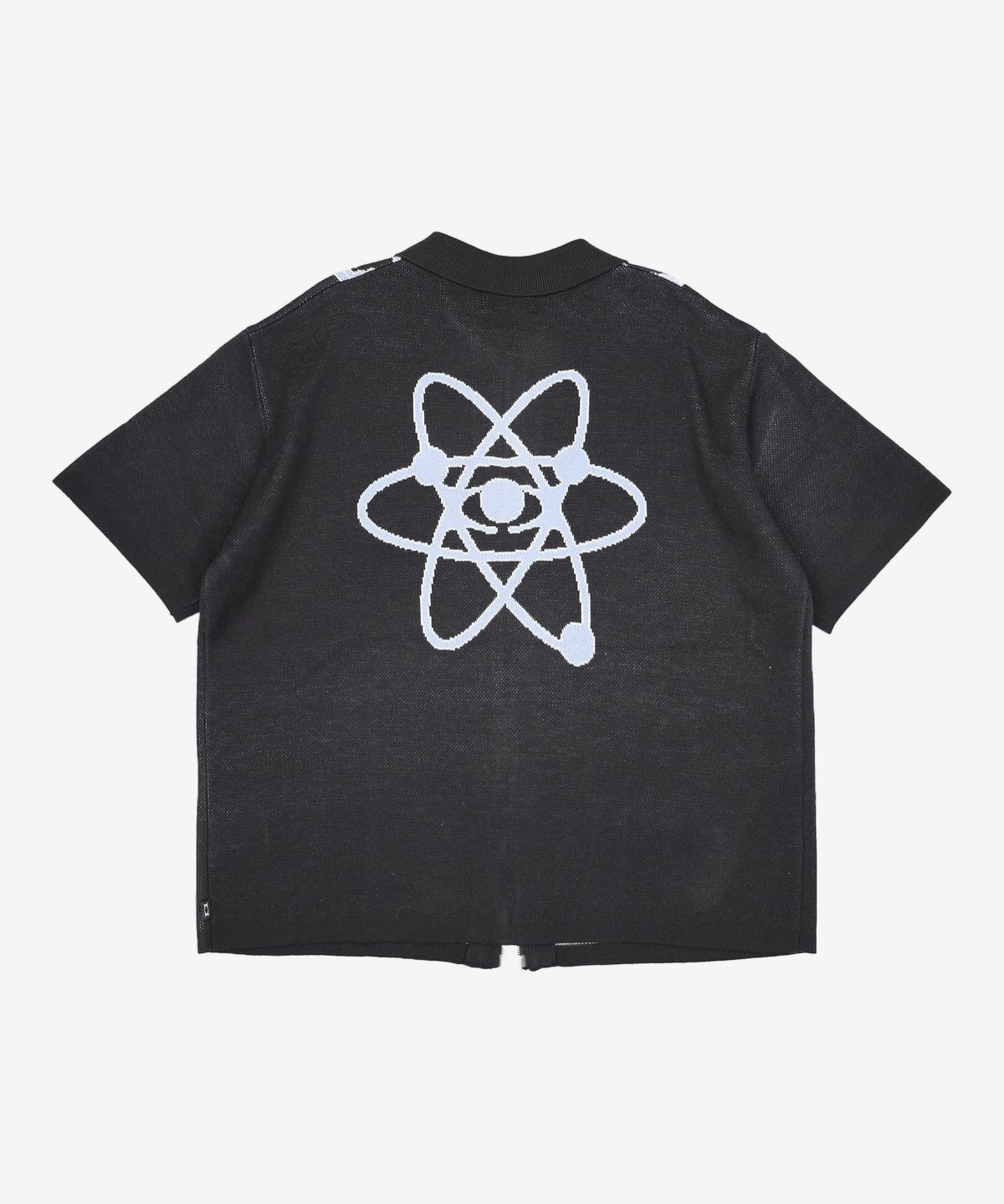 크리틱(CRITIC) HALF WORMHOLE KNIT ZIP-UP BLACK XL