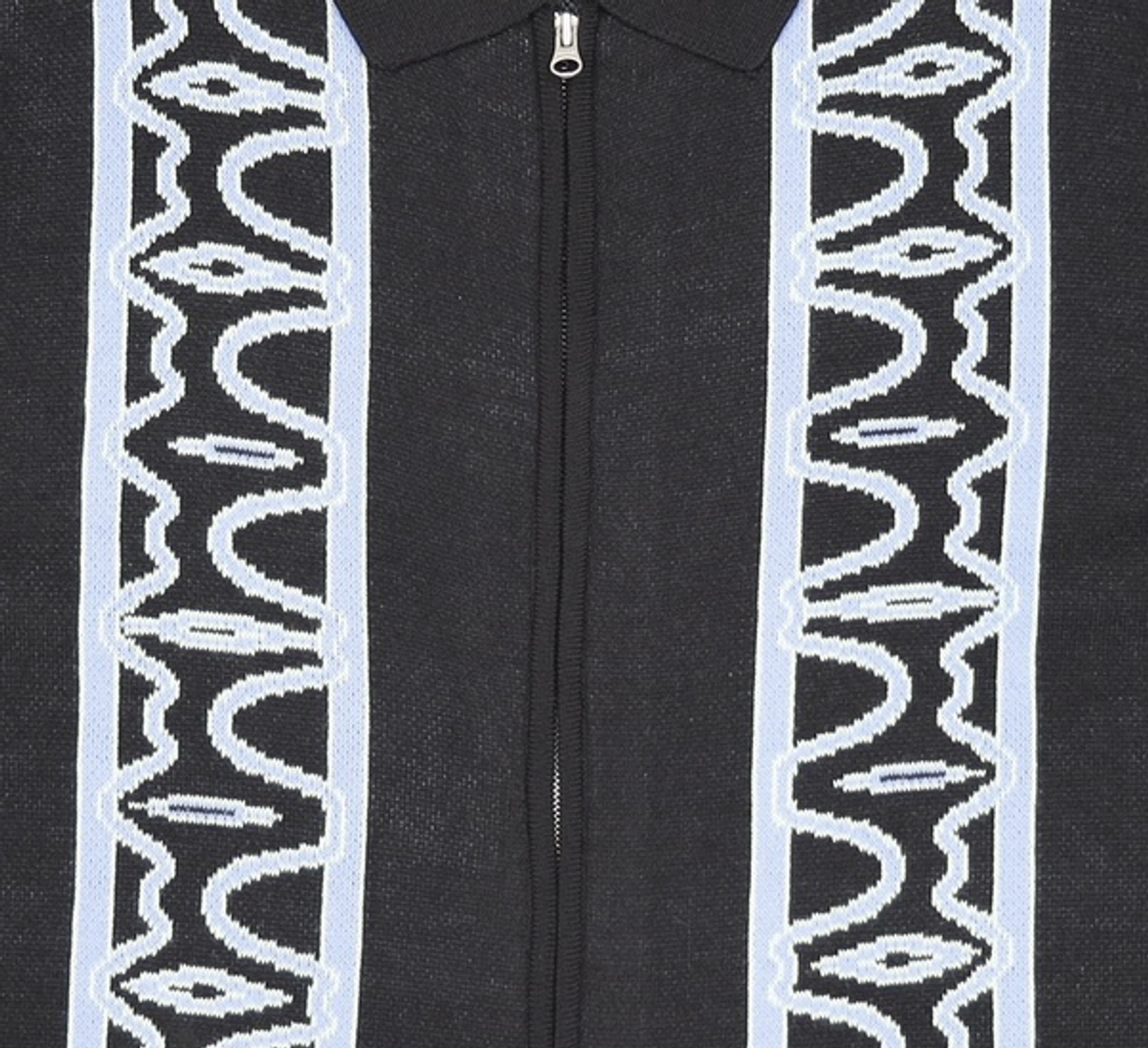크리틱(CRITIC) HALF WORMHOLE KNIT ZIP-UP BLACK XL