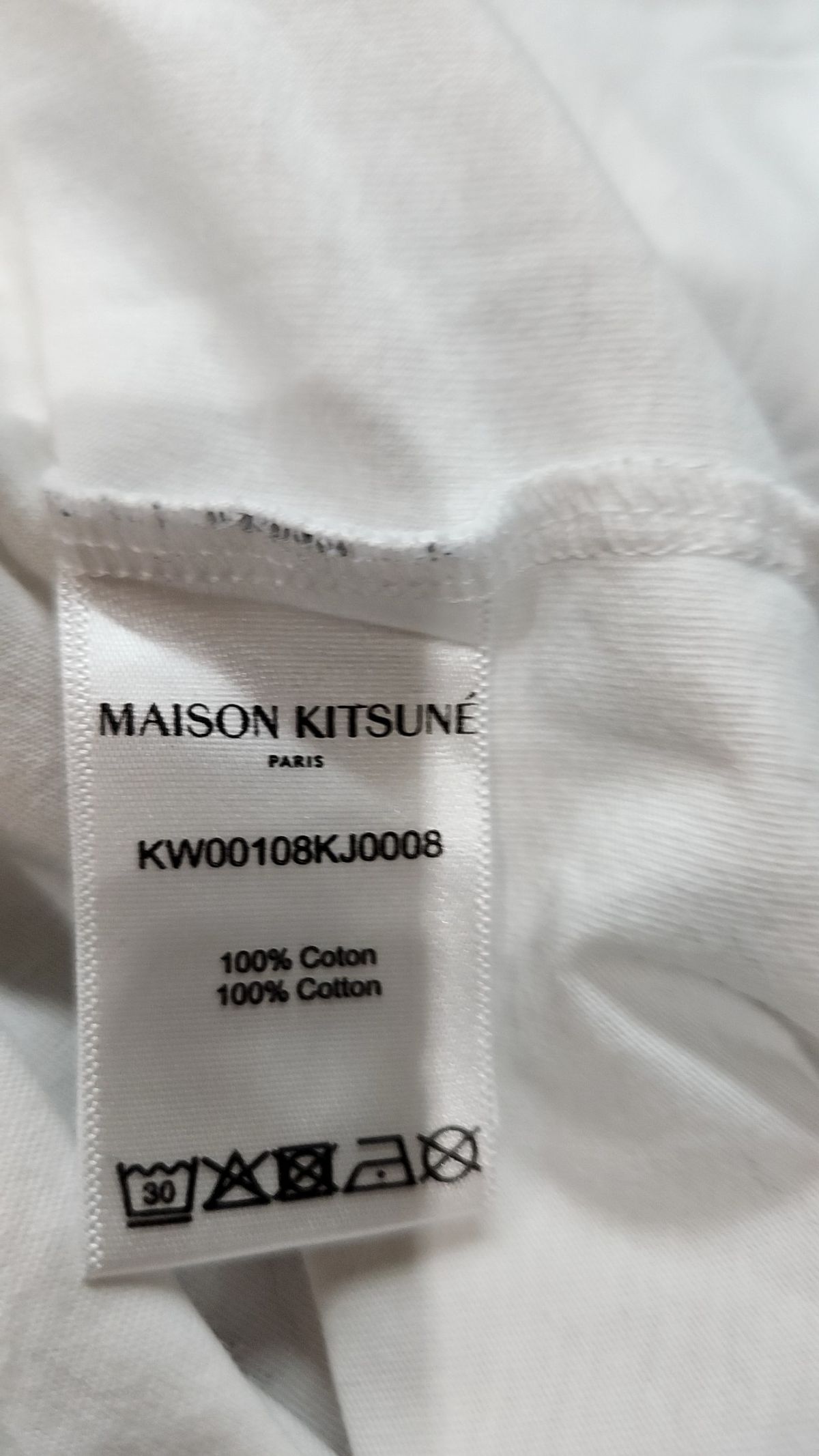 메종 키츠네(MAISON KITSUNE) 여성 드레스드 폭스 빅 로고 프린트 반소매 티셔츠 - 화이트 / KW00108KJ0008P100 M