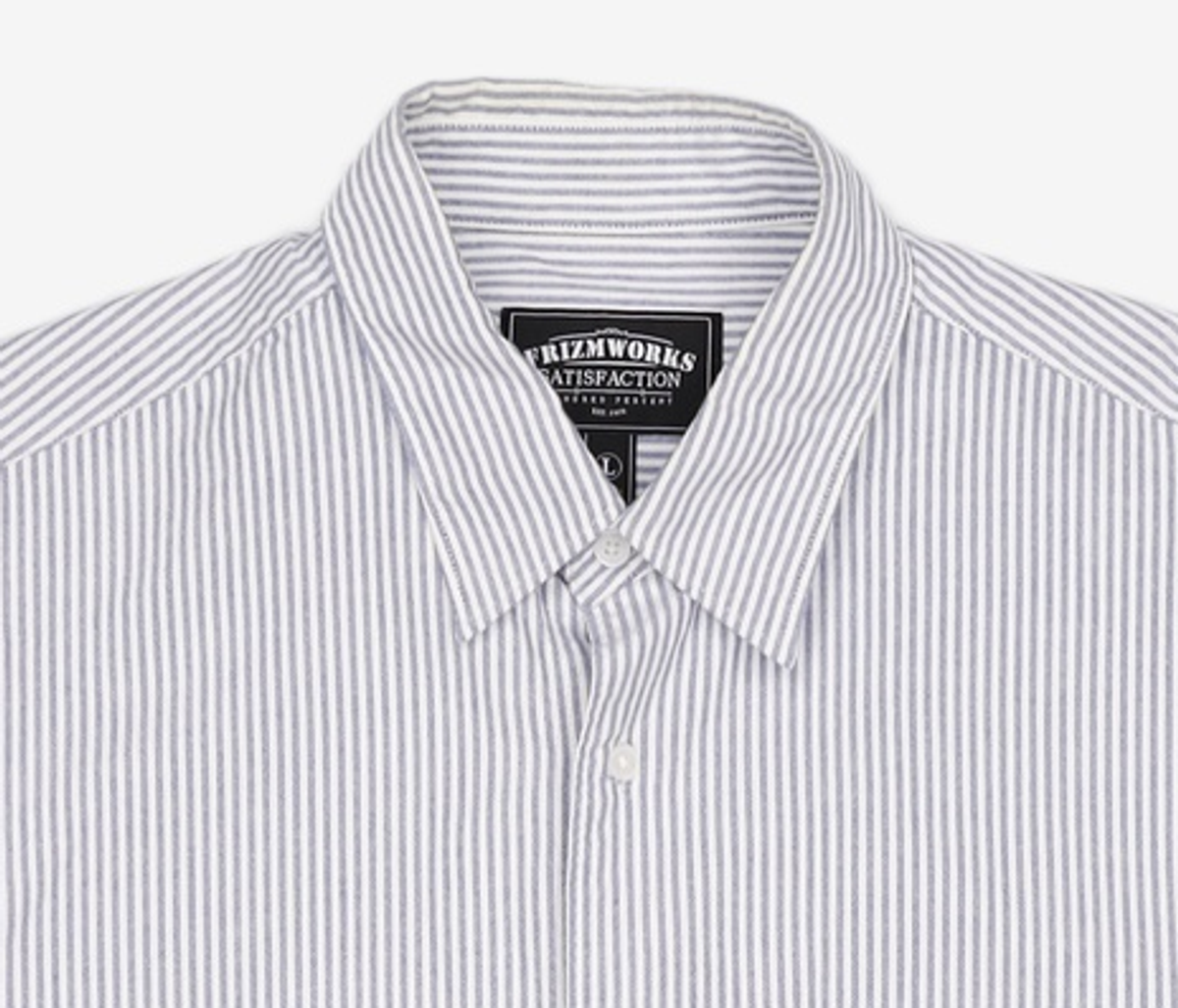 프리즘웍스(FRIZMWORKS) STRIPE COTTON RELAXED SHIRT _ BLUE L