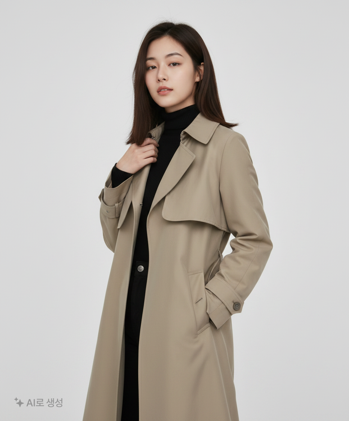 리맨티스트(REMANTIST) 커브 언발란스 트렌치코트 (그레이) L