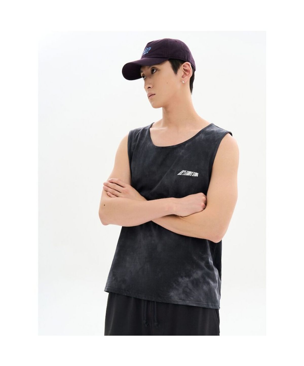 에잇세컨즈(8SECONDS) 다잉 프린트 스포티 슬리브리스  애쉬