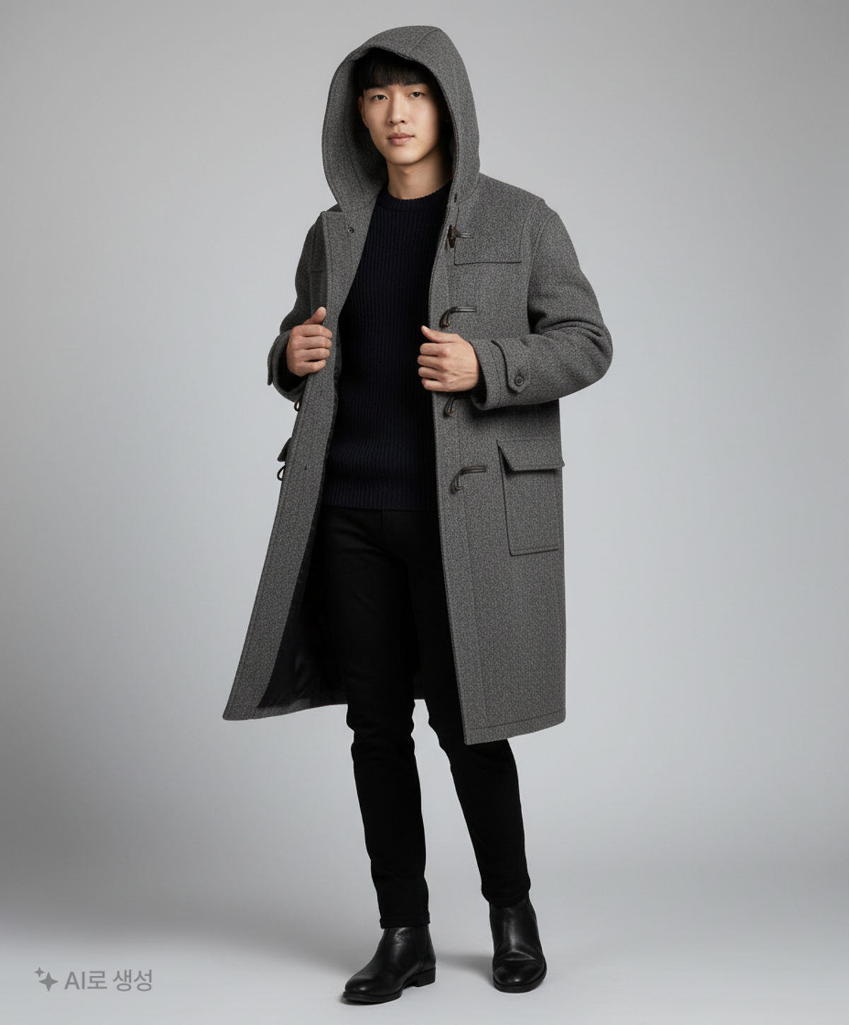 유스(YOUTH) Duffle Coat - Charcoal Grey M