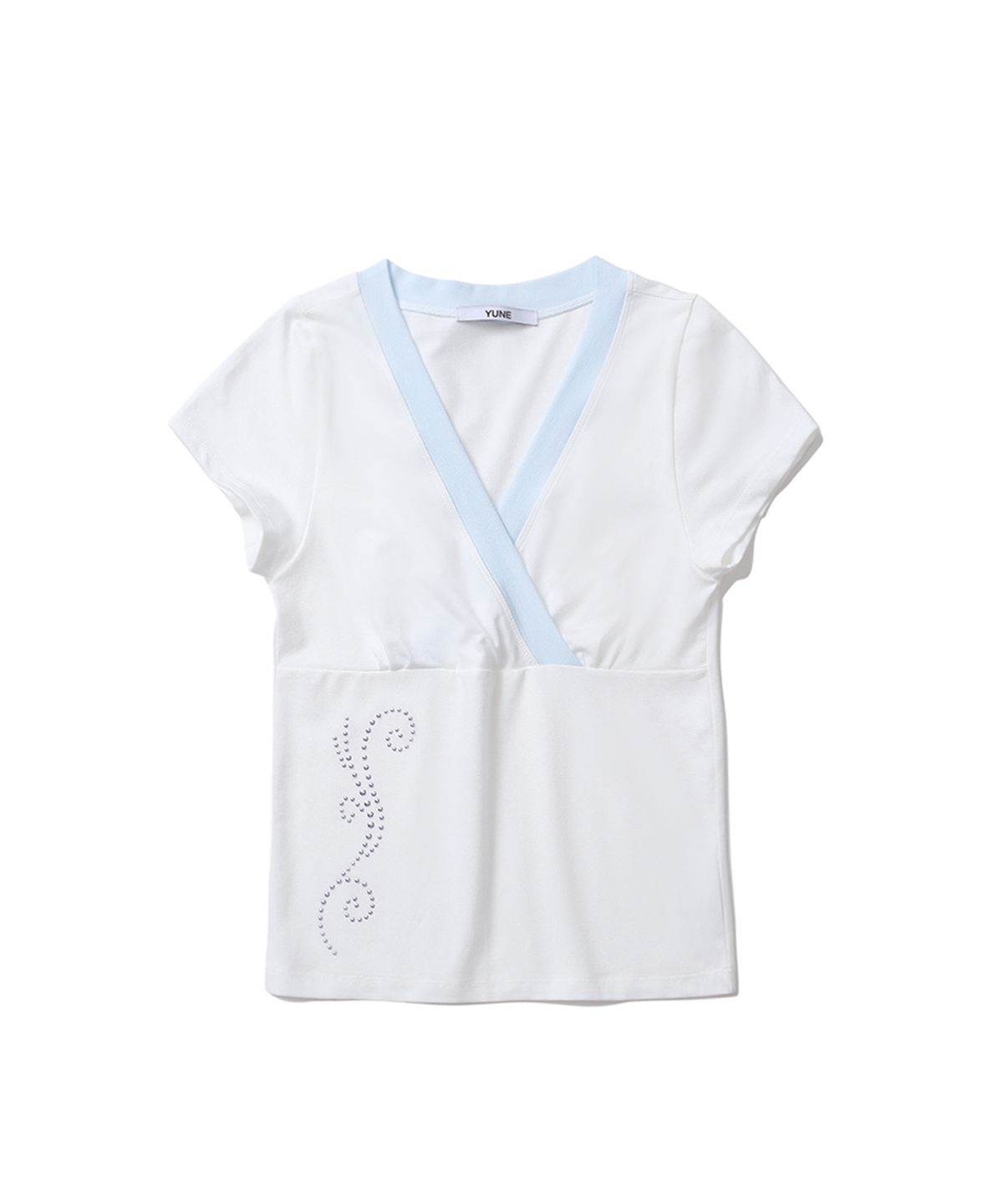 유네(YUNE) Cross Wrap Tee_[White]