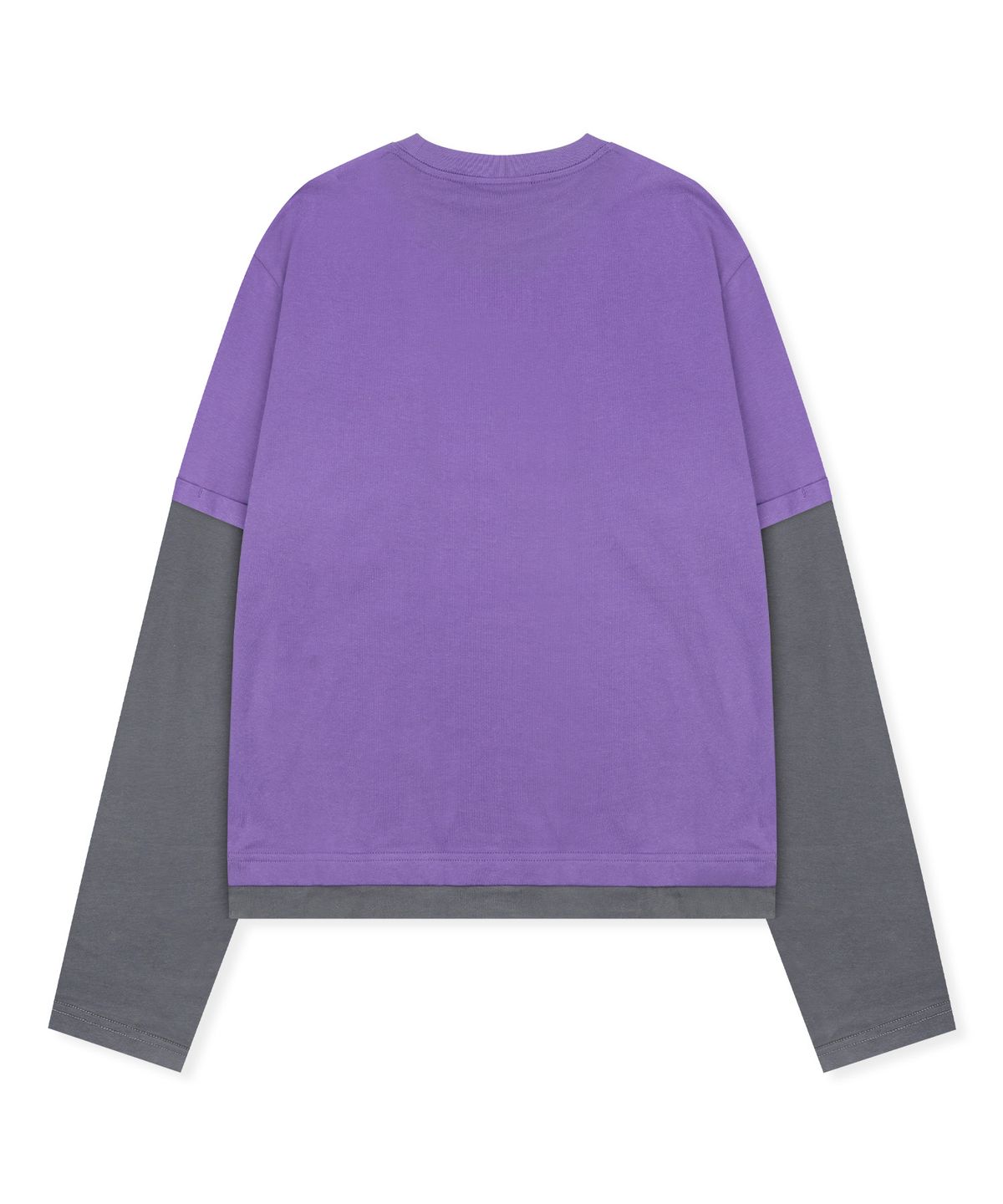 엑스톤즈(XTONZ) XTT166 롤업 레이어드 크롭 롱슬리브 (PURPLE)