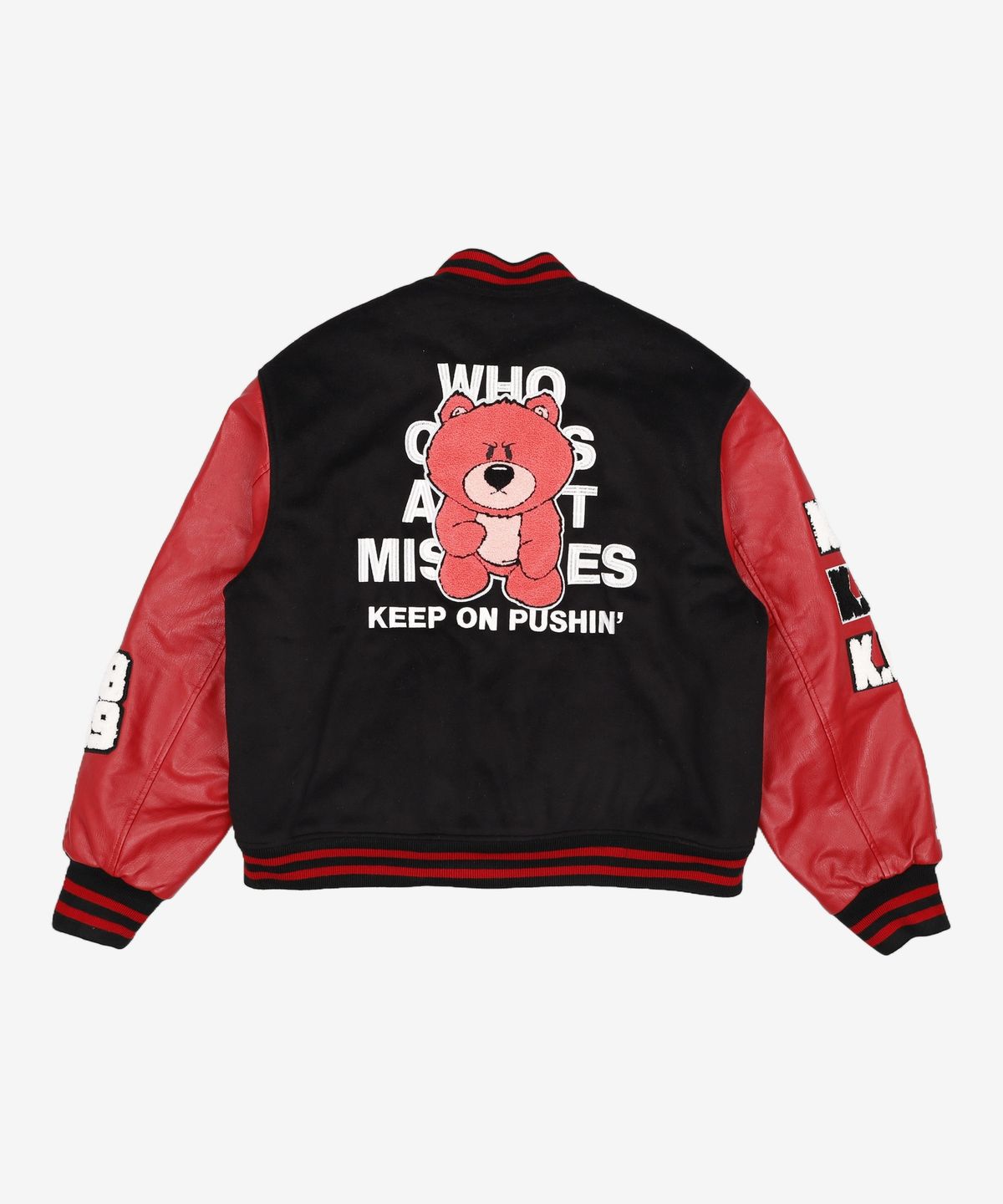 큐티에잇 가먼츠(QT8 GARMENTS) MH Rough Bear Varsity Jacket (Red) XL