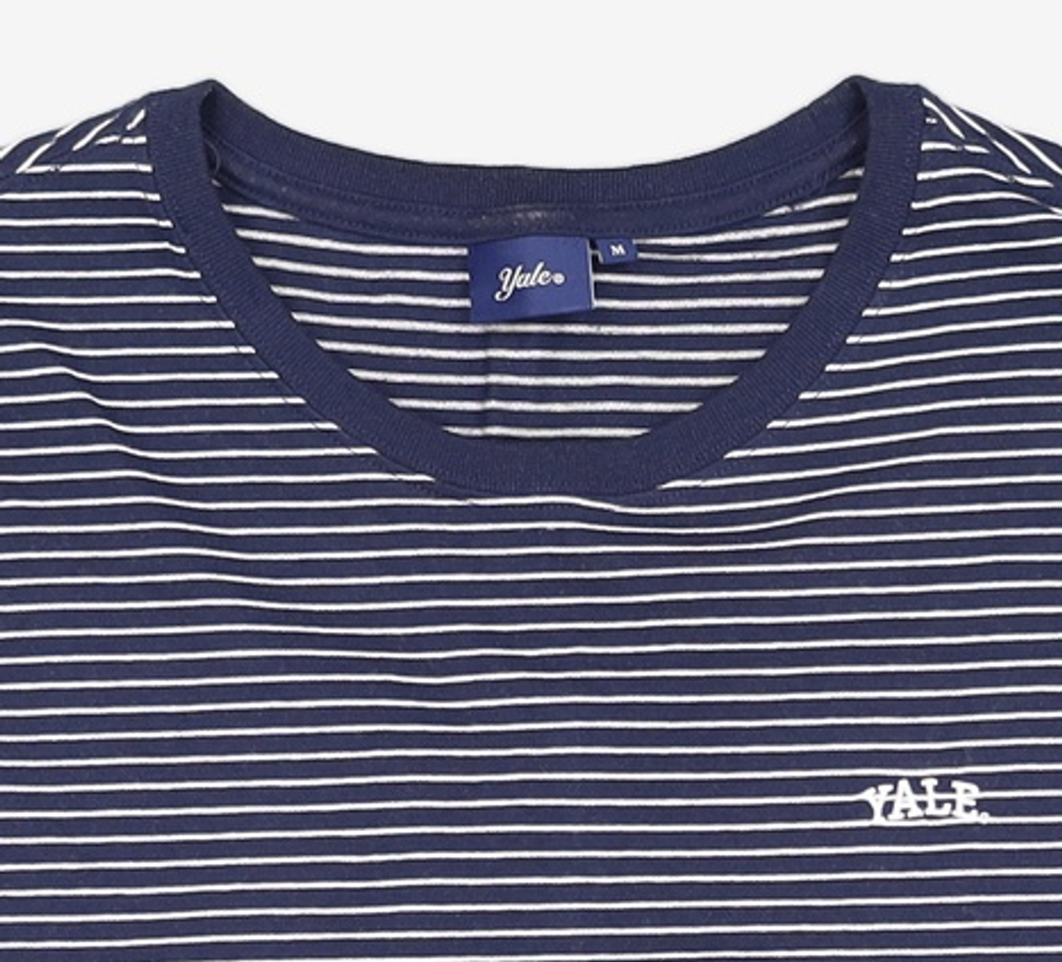 예일(YALE) SMALL ARCH LOGO STRIPE T-SHIRT NAVY M