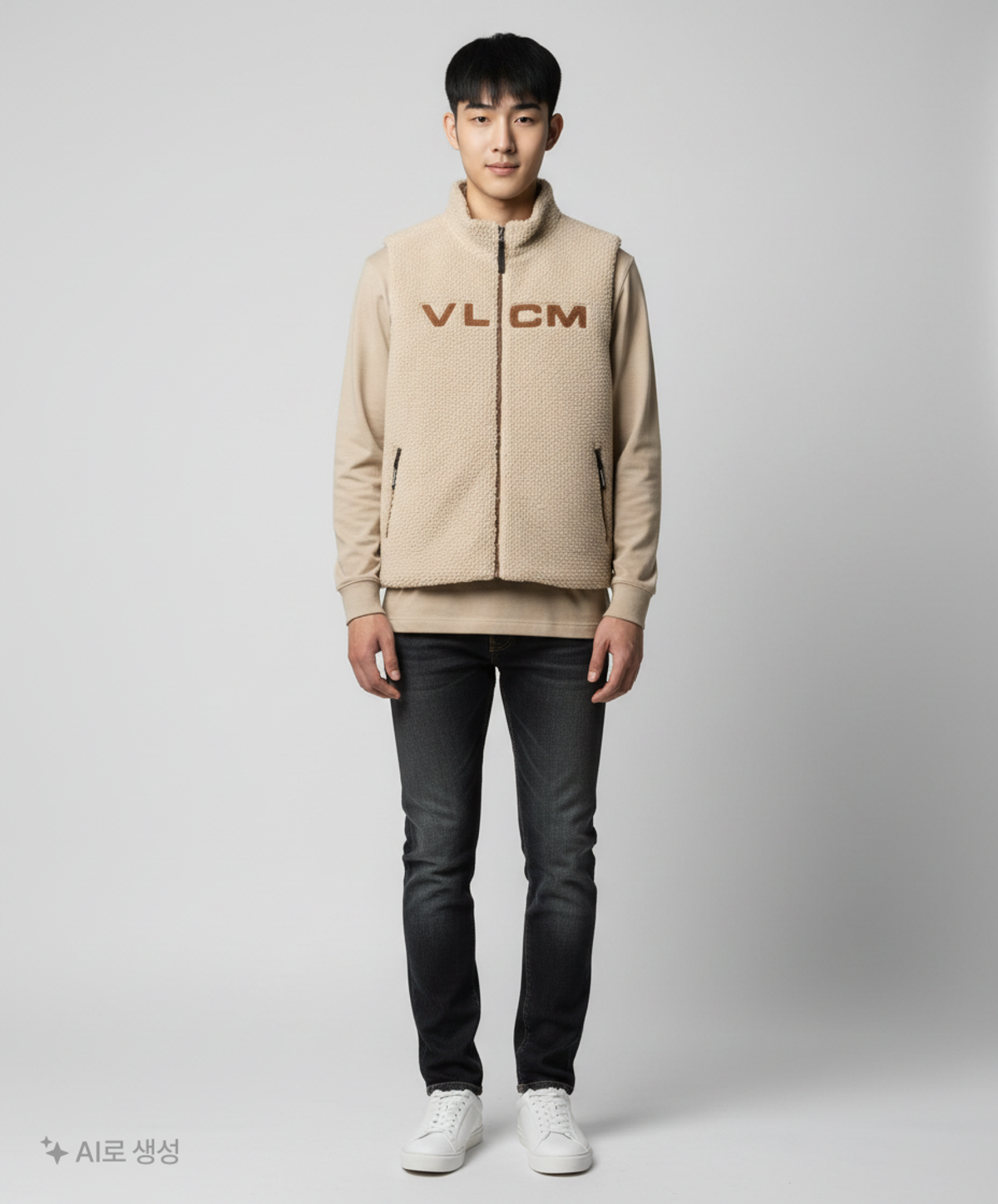 볼컴(VOLCOM) 리버시블 보아 후리스 베스트(베이지) XL