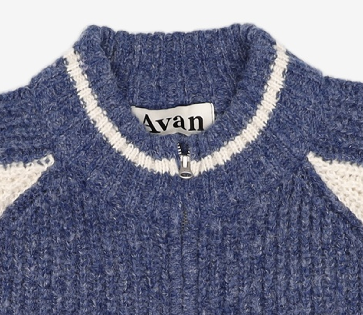 어반드레스(AVANDRESS) Block Raglan Knit Zip-up NAVY FREE