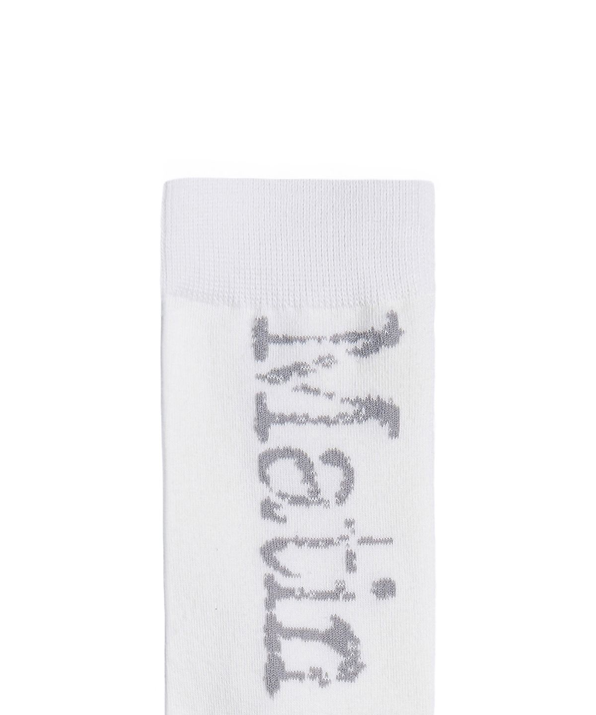 마뗑킴(MATIN KIM) CRACKED LOGO JACQUARD SOCKS IN WHITE