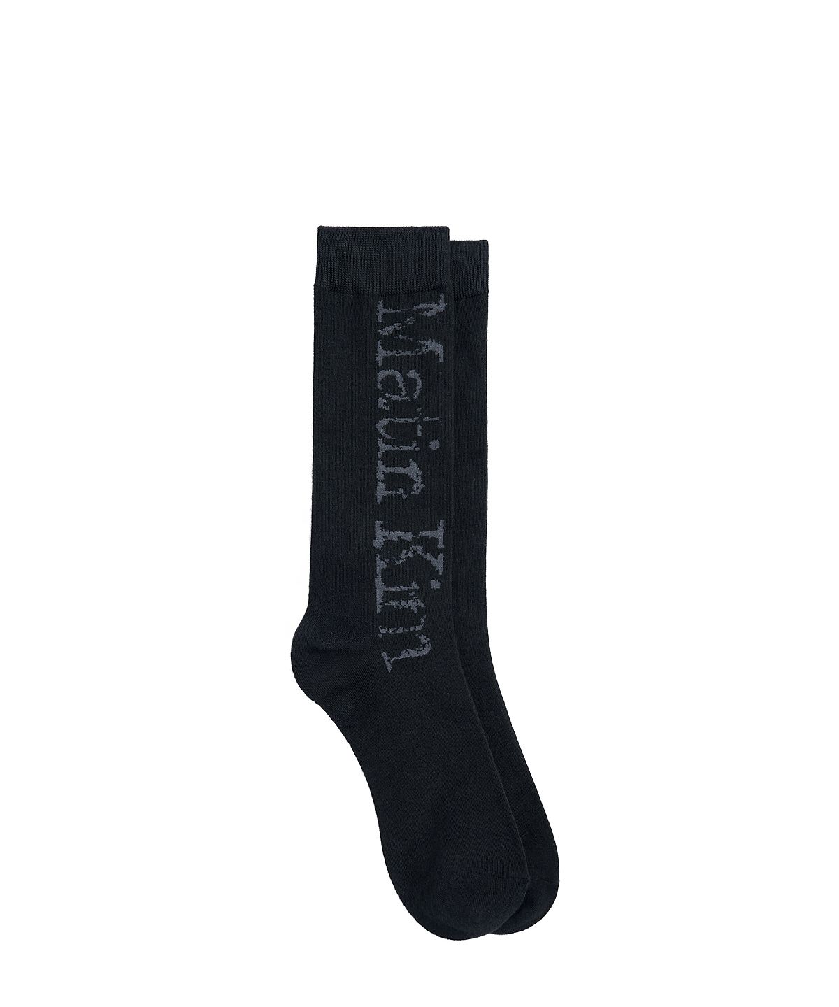 마뗑킴(MATIN KIM) CRACKED LOGO JACQUARD SOCKS IN BLACK